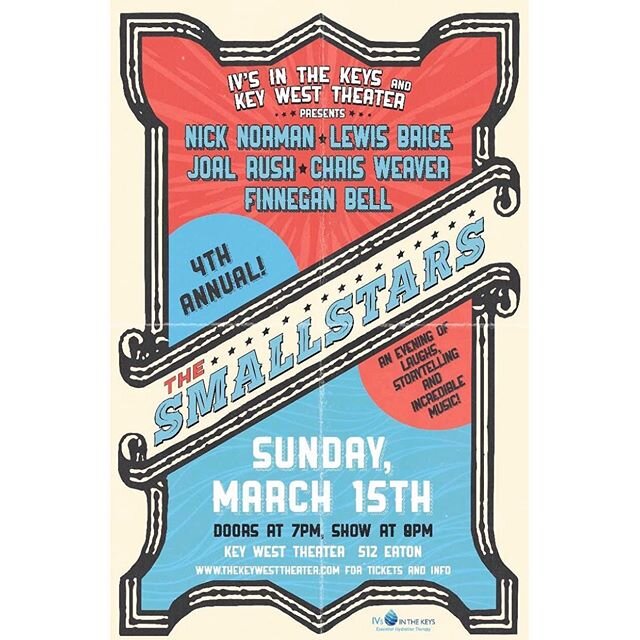 Playing with these guys is always a highlight of my year! Make sure to grab your tickets for our @keywesttheater show March 15th!!! ➡️ https://www.thekeywesttheater.com/e/the-smallstars-76084712423/