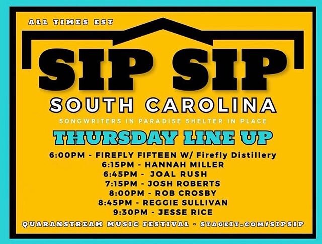 My buddy @patrickdavismusic is putting on this incredible virtual line up of #SC musicians to benefit the SC Relief Fund &amp; The Feed our Heroes foundation. There will be an amazing line up all weekend. Kicking off today at 6:00PM! Tune in via Stag