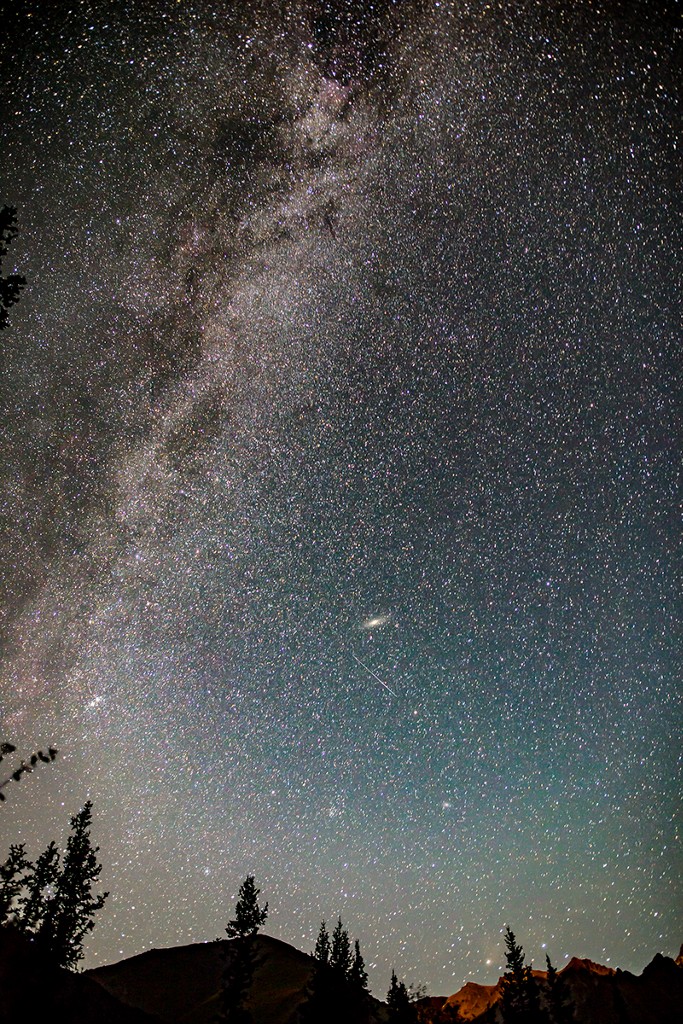 The Milky Way, in all its majesty, to the left of the frame.