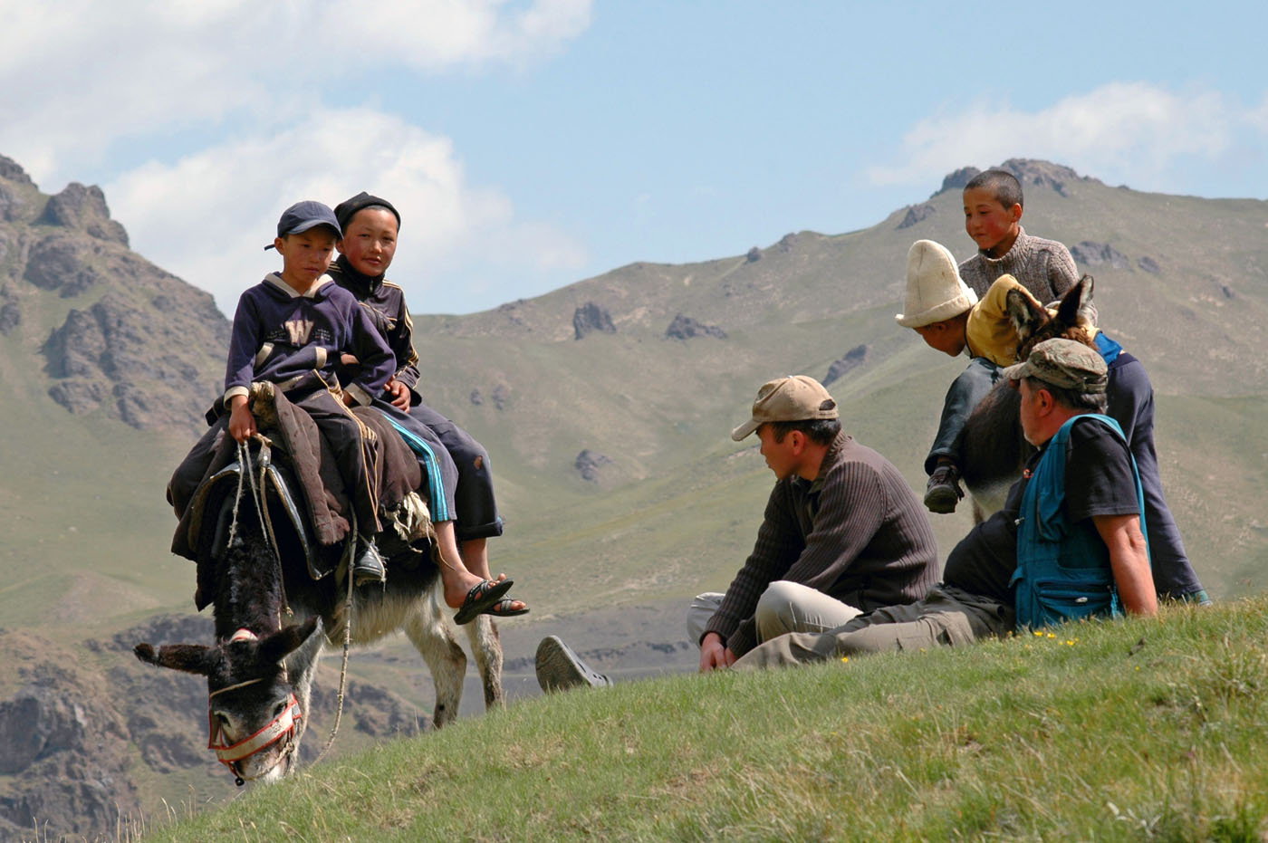 Parents often send their children to the mountain pastures for summer holidays. These guys recently came from Naryn to help their grandpa and uncle. Photo: Azamat Imanaliev