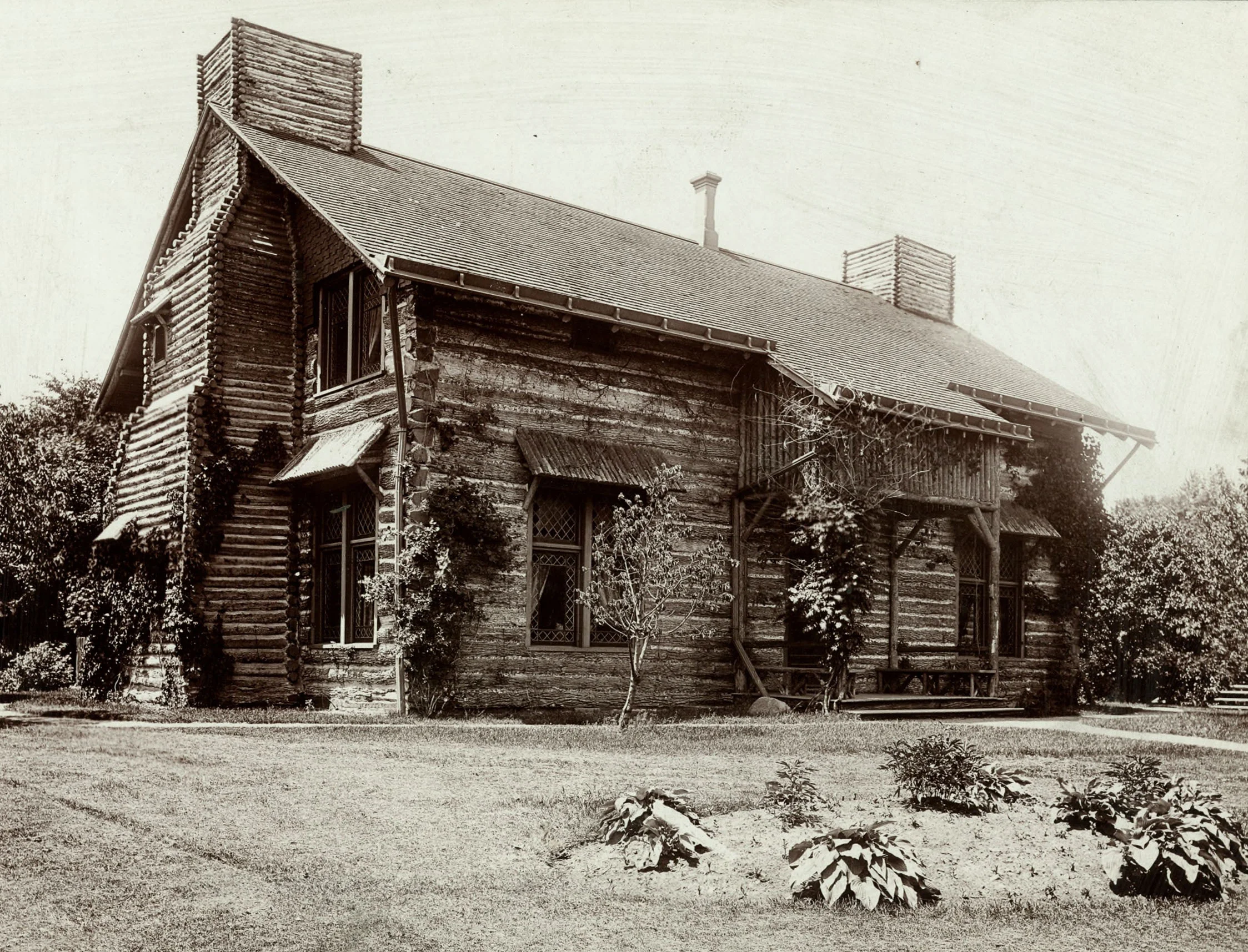 The Palmer Park Log Cabin, as it looked circa 1896. Photograph courtesy of the Burton Historical Collection, Detroit Public Library.