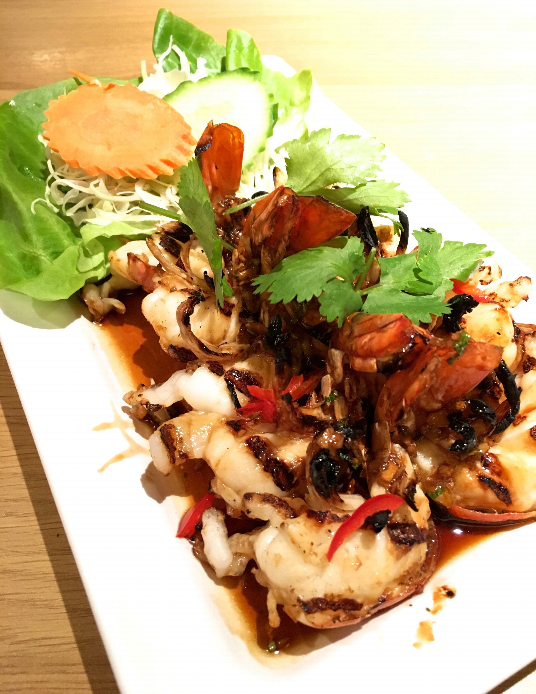 Grilled prawns with Addie's special sauce