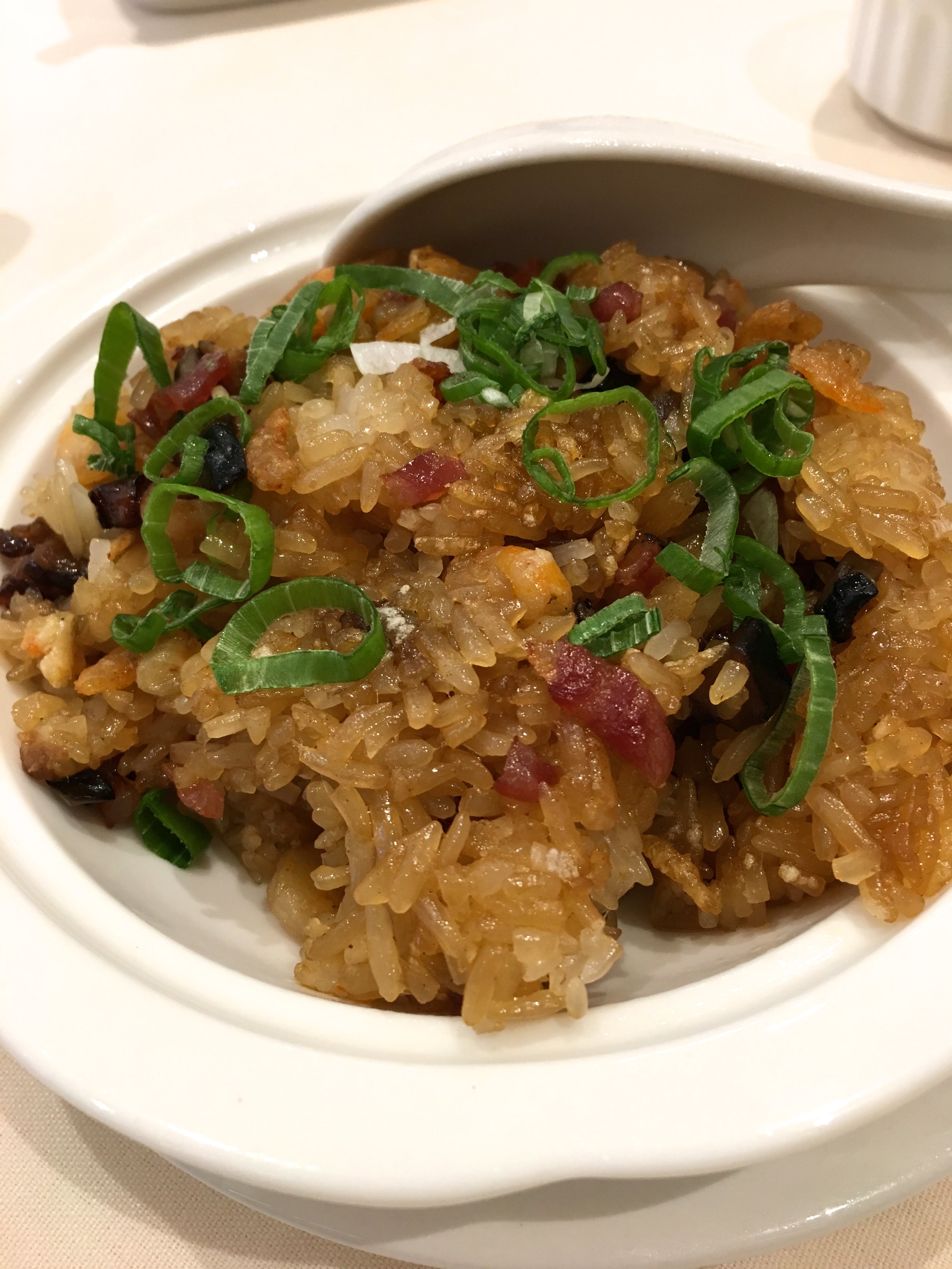 Glutinous rice with Chinese sausage and dried shrimps