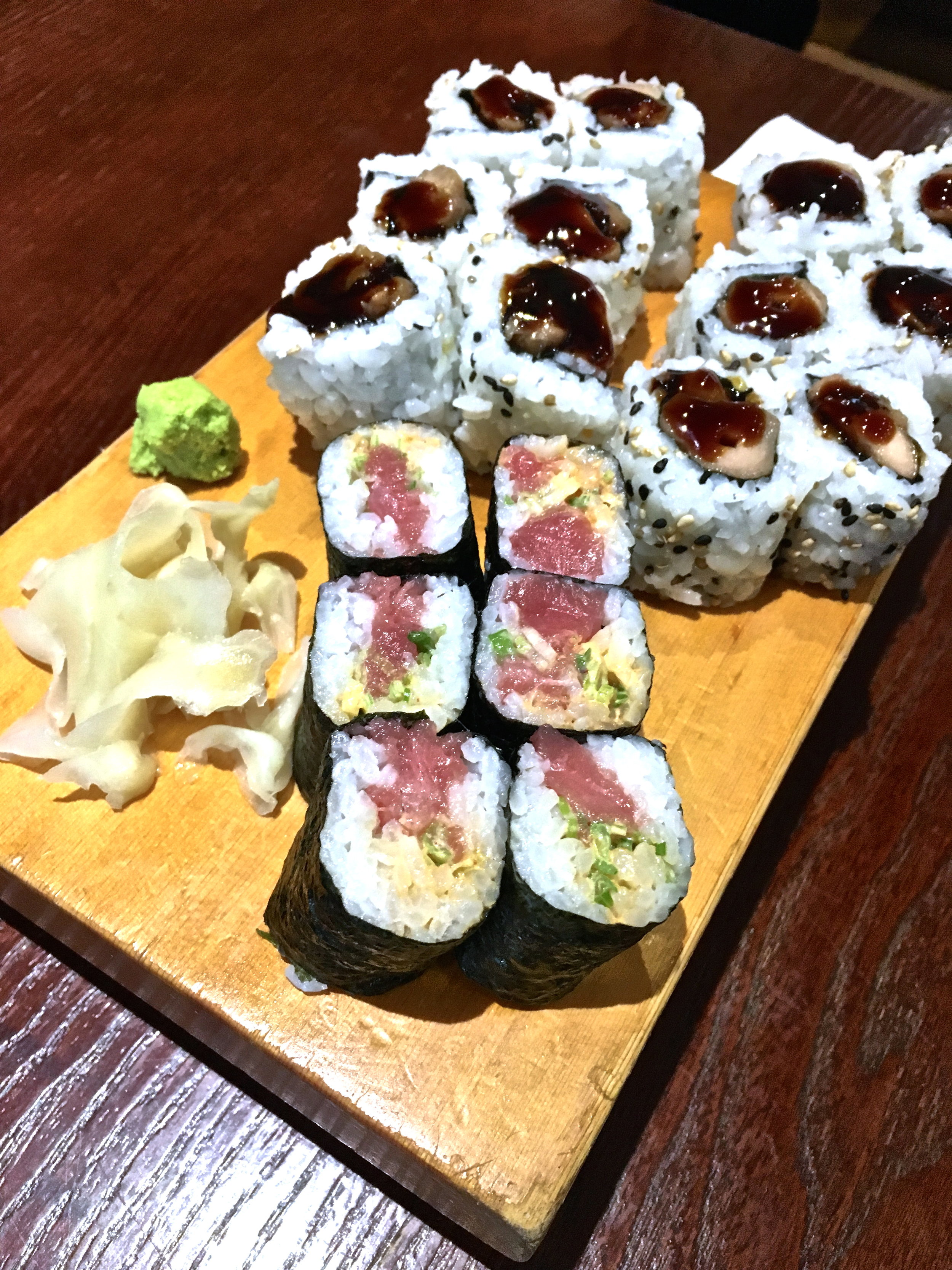 Spicy Tuna Rolls and Chicken Teriyaki Rolls
