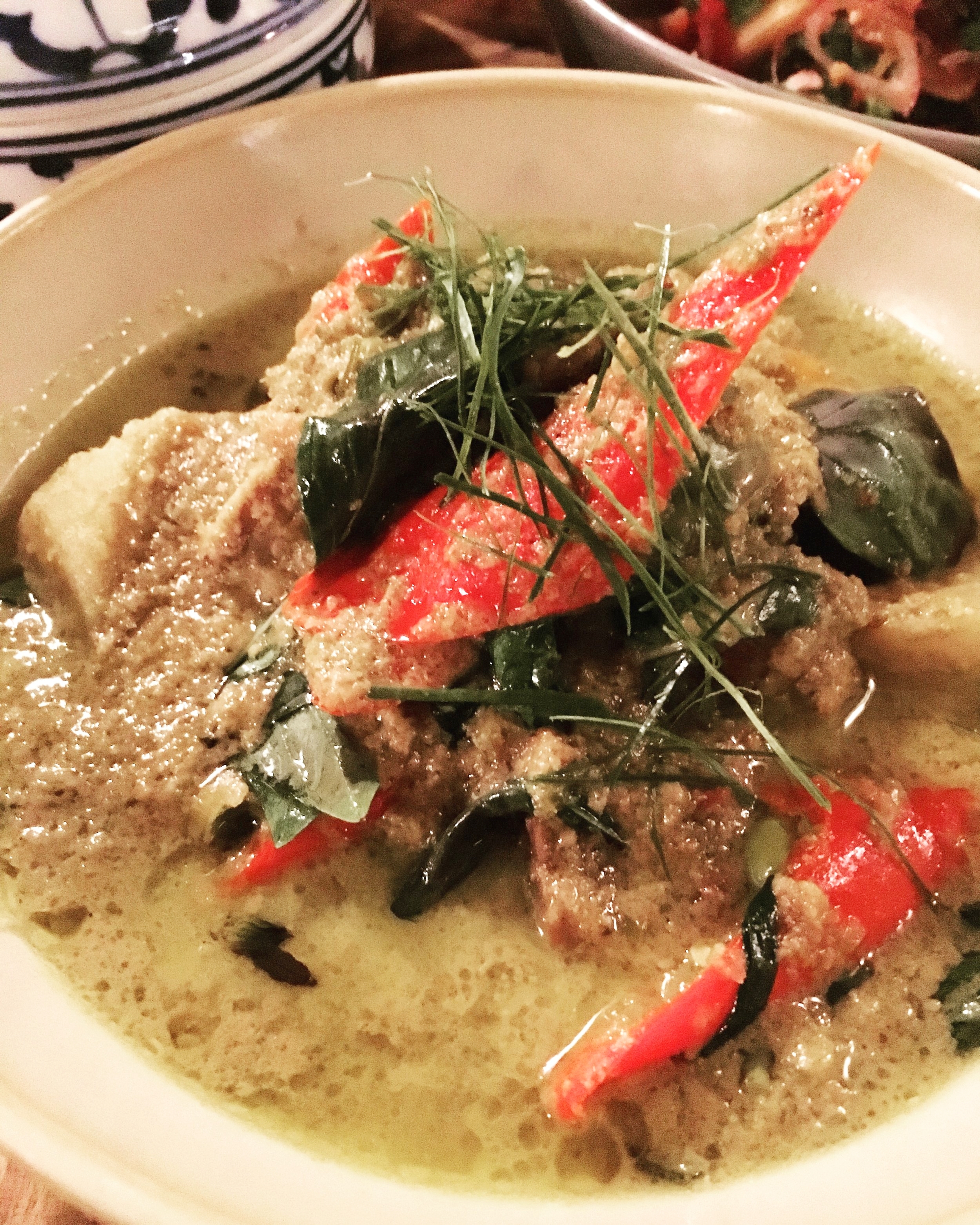Goat Green Curry with Aubergine and Green Banana
