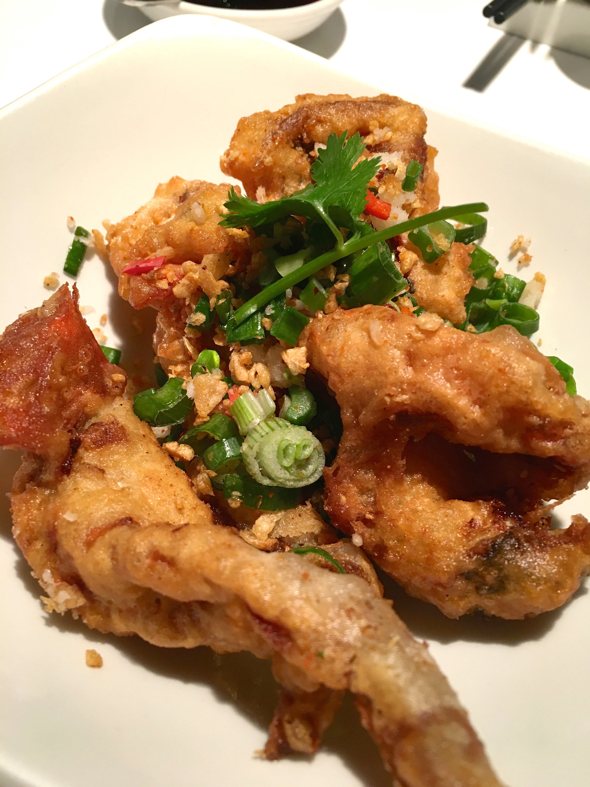Soft shell crab with chills and crispy garlic