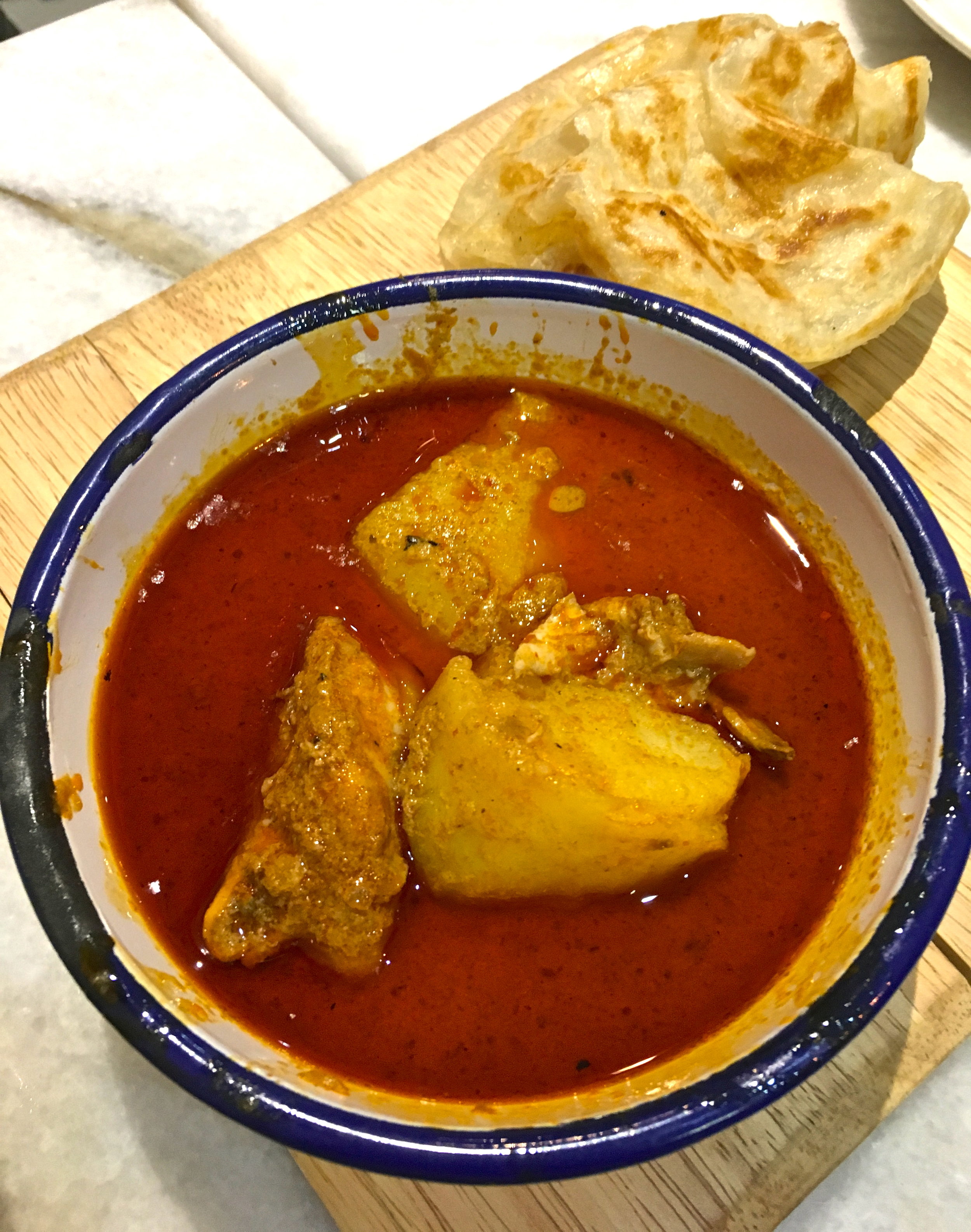 Roti Canai with chicken curry