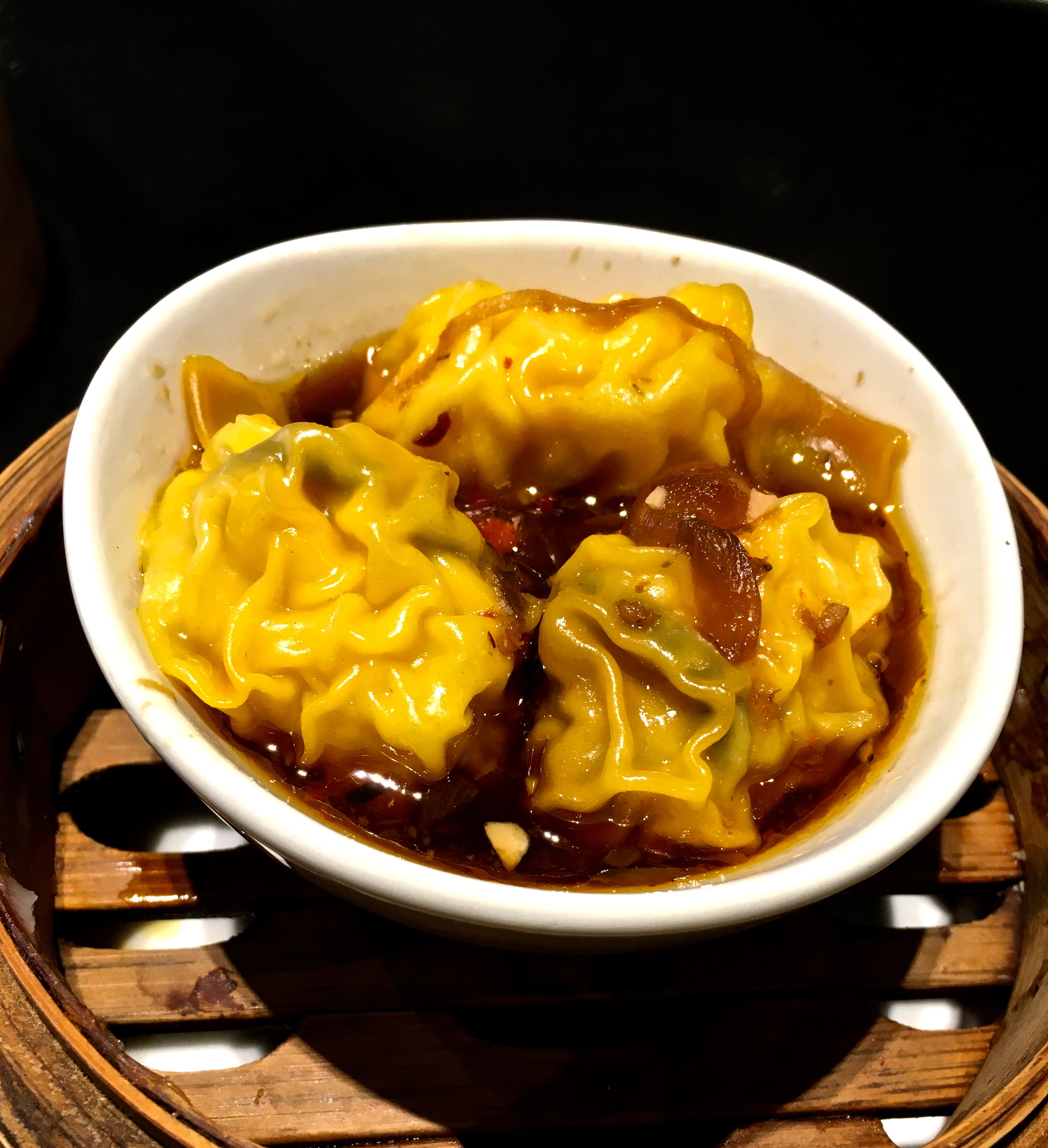 Prawn dumpling in chilli sauce