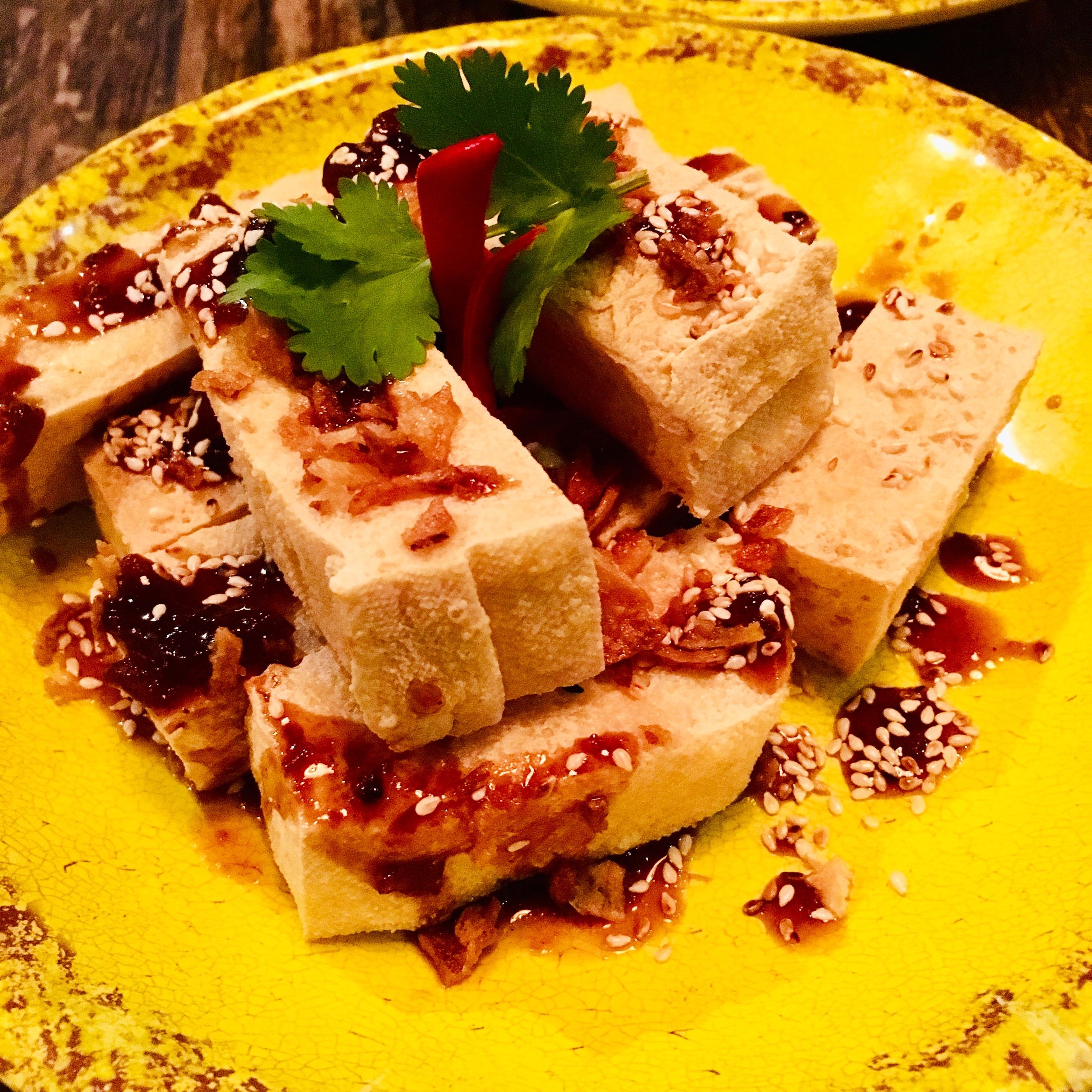 Fried Tofu with tamarind sauce at Rosa's Thai Cafe, West Hampstead