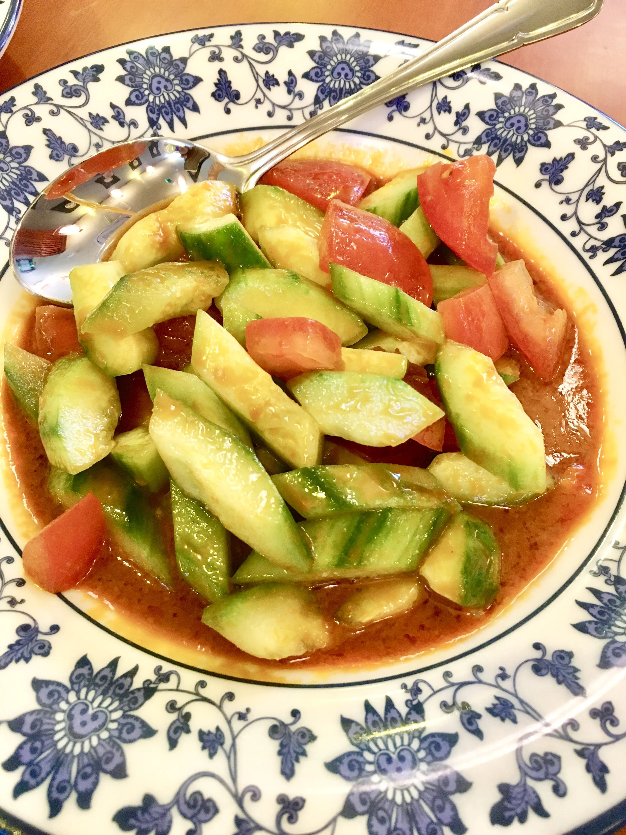 Smacked cucumber salad at Master Wei