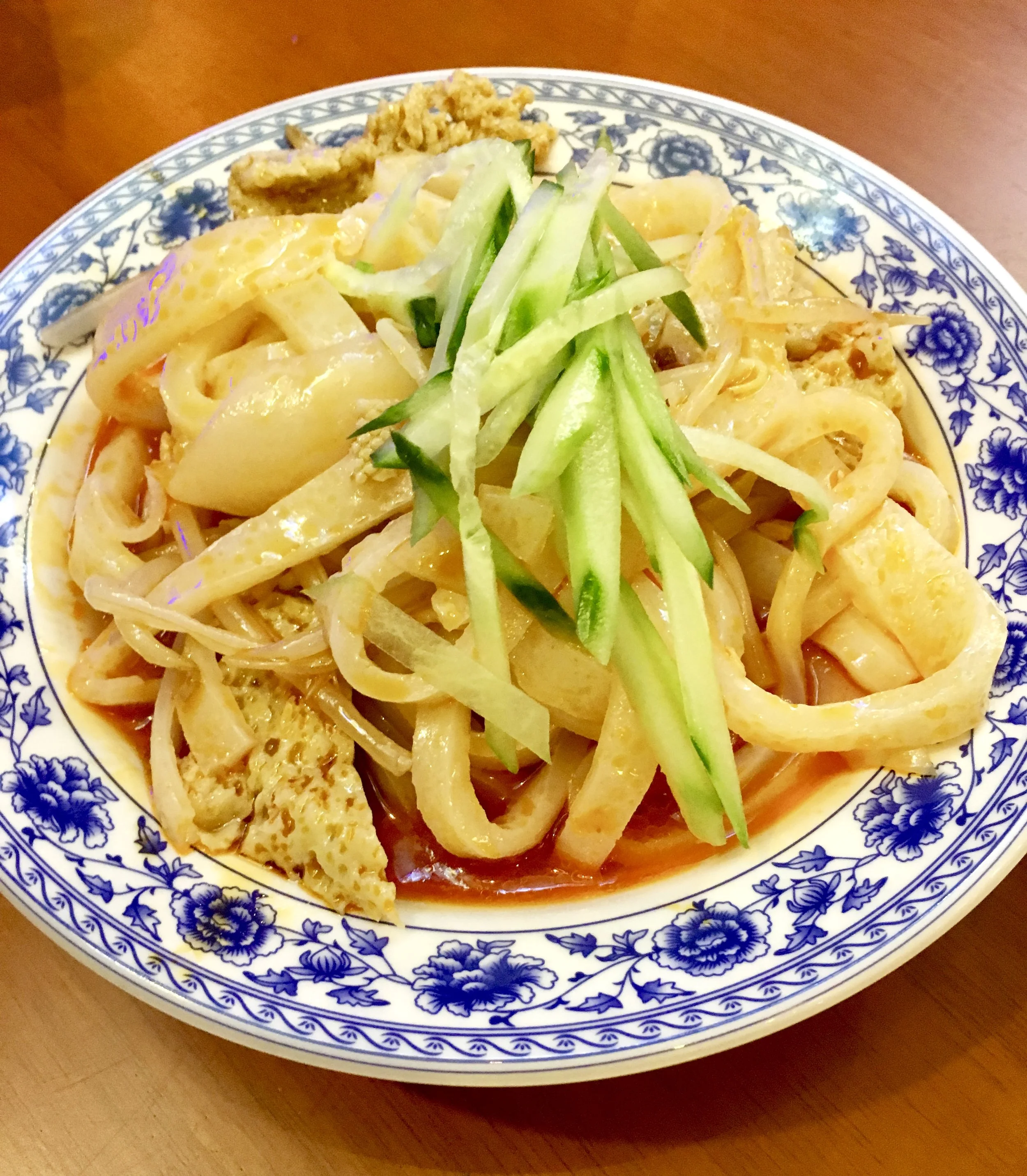 Traditional Xi’an Liang Pi noodles with chicken at Master Wei