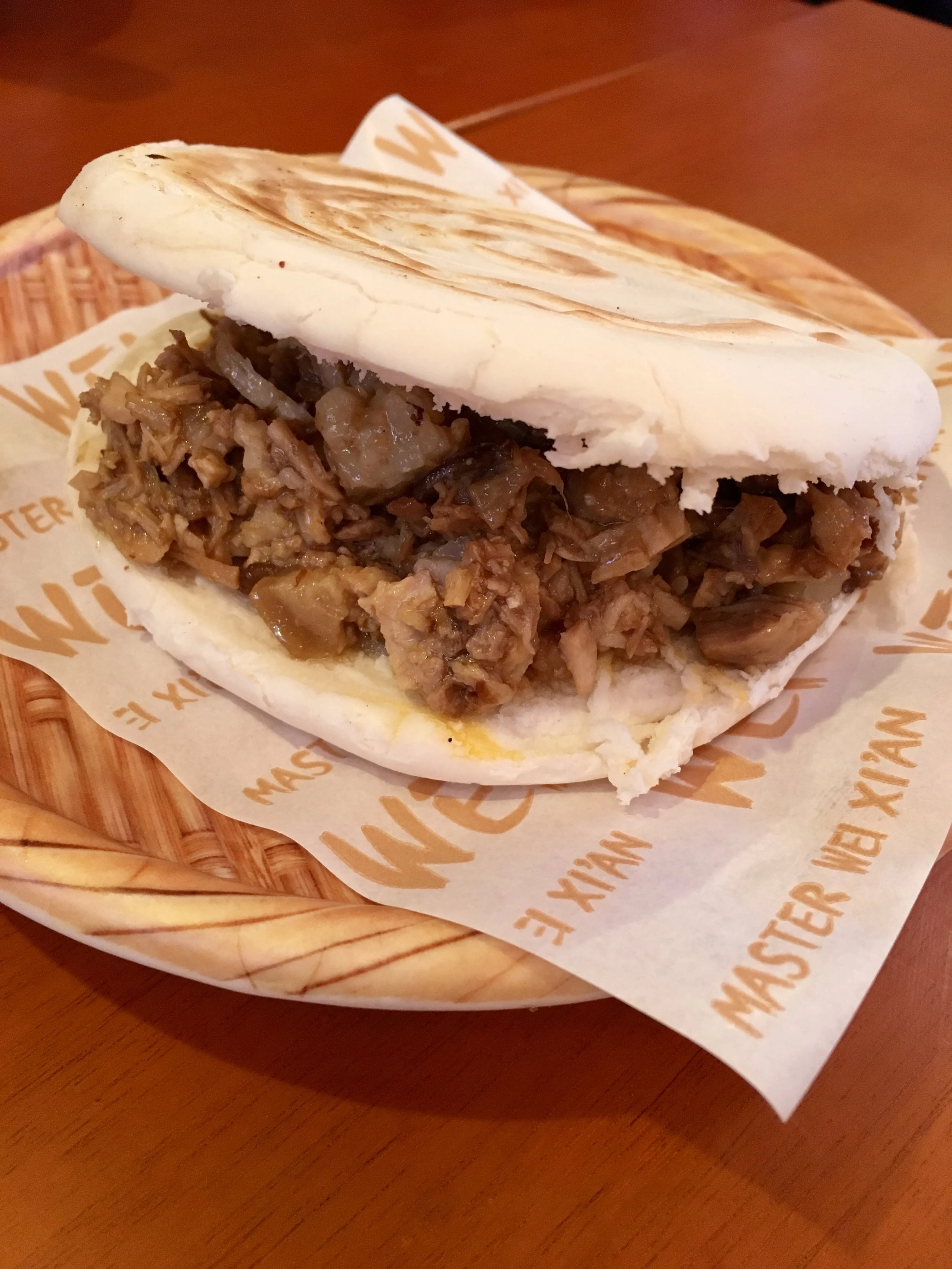 Pulled pork burger at Master Wei