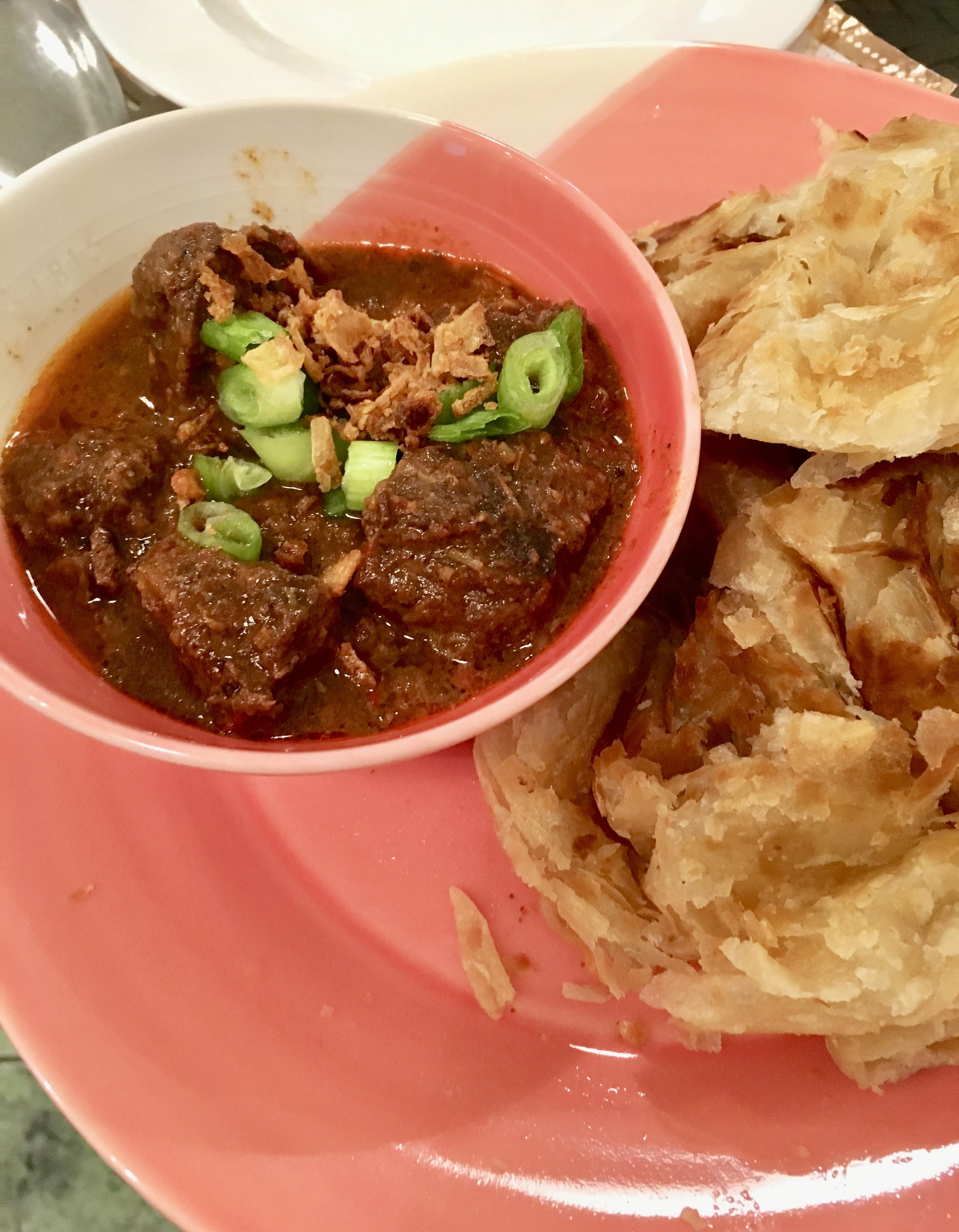 Roti with Beef Rendang at Normah's Cafe, Queensway