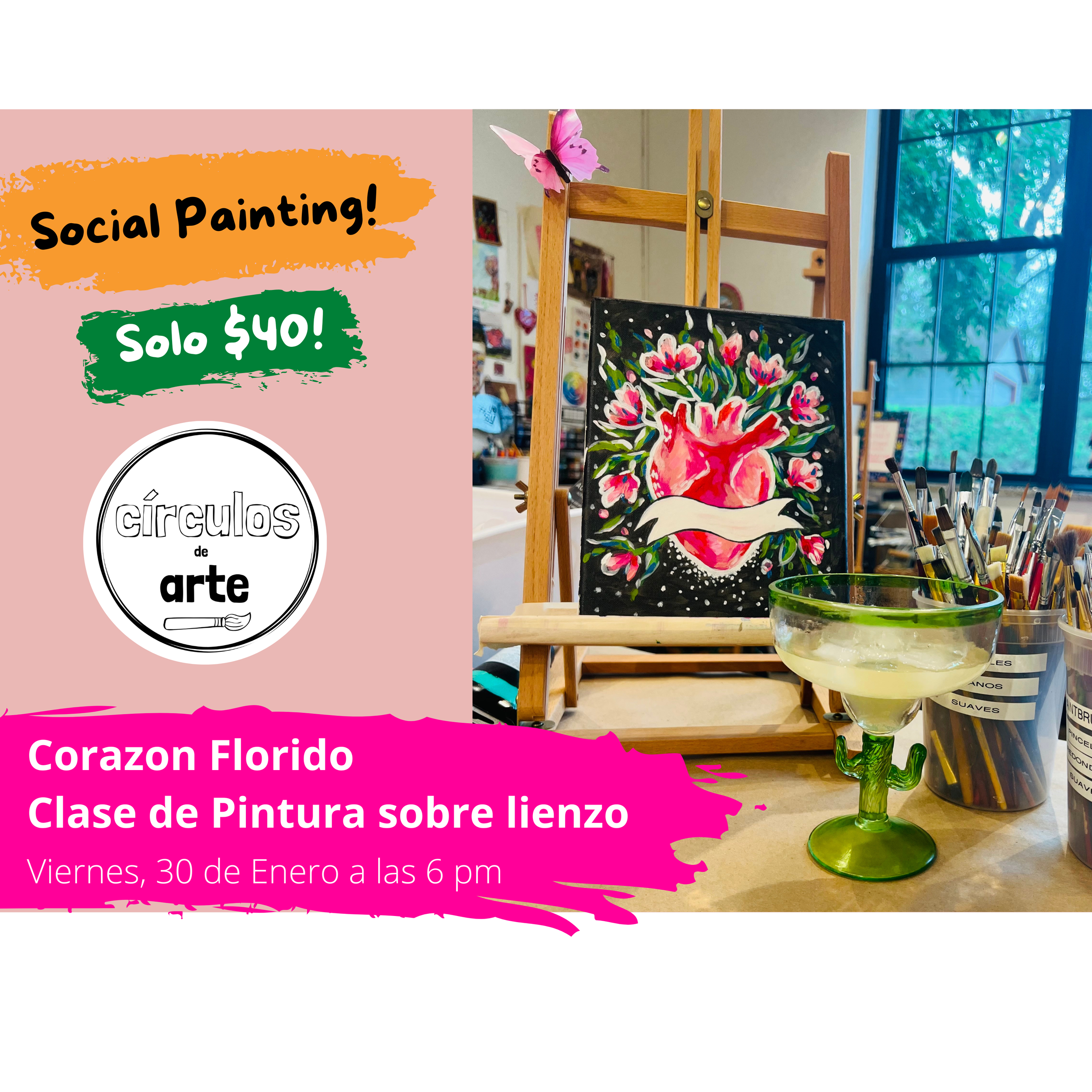 Social Painting! Corazon Florido | Blooming Heart