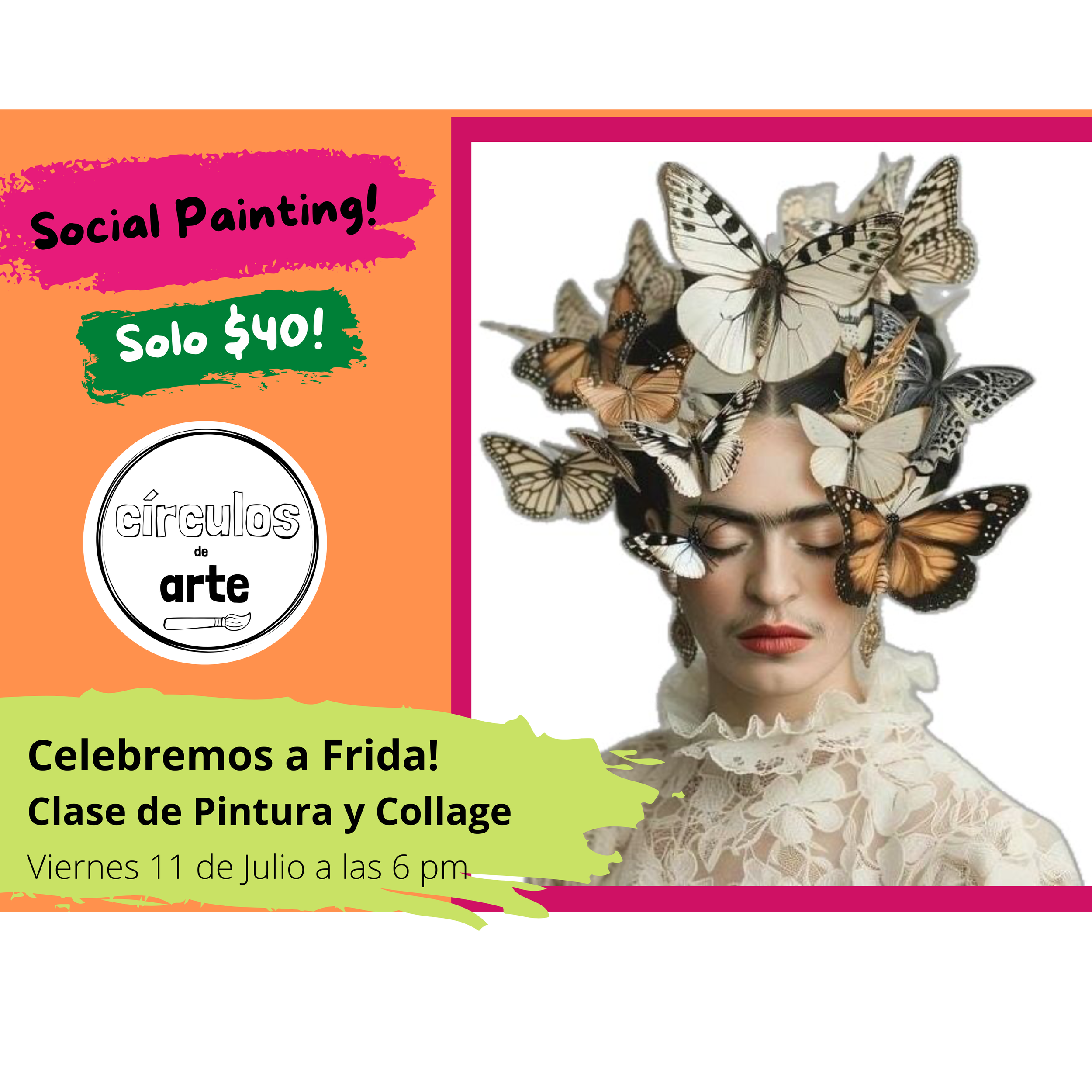 VIERNES- Social Painting! Frida | FRIDAY- Social Painting! Frida