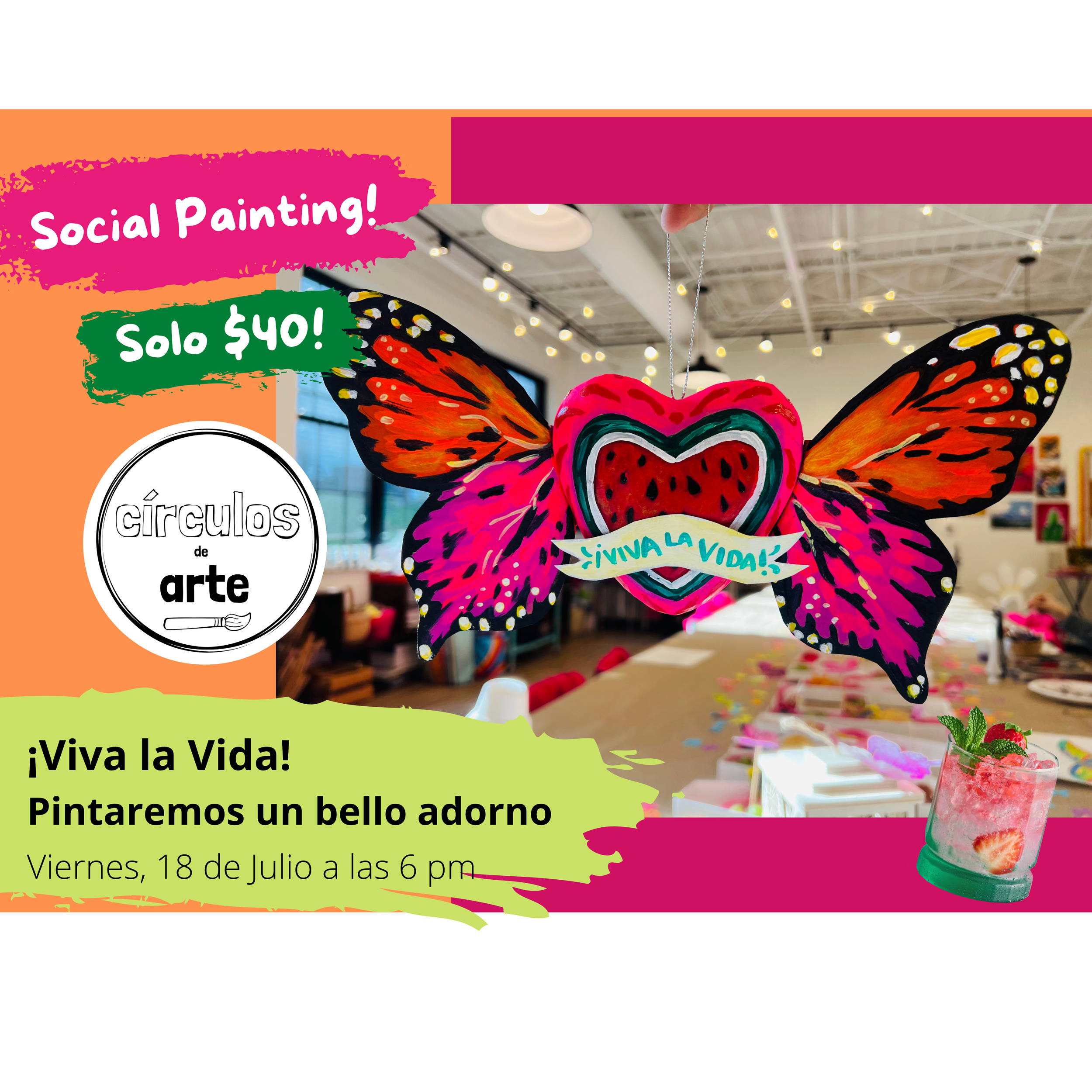 VIERNES- Social Painting! ¡Viva la Vida! | FRIDAY- Social Painting! ¡Viva la Vida!