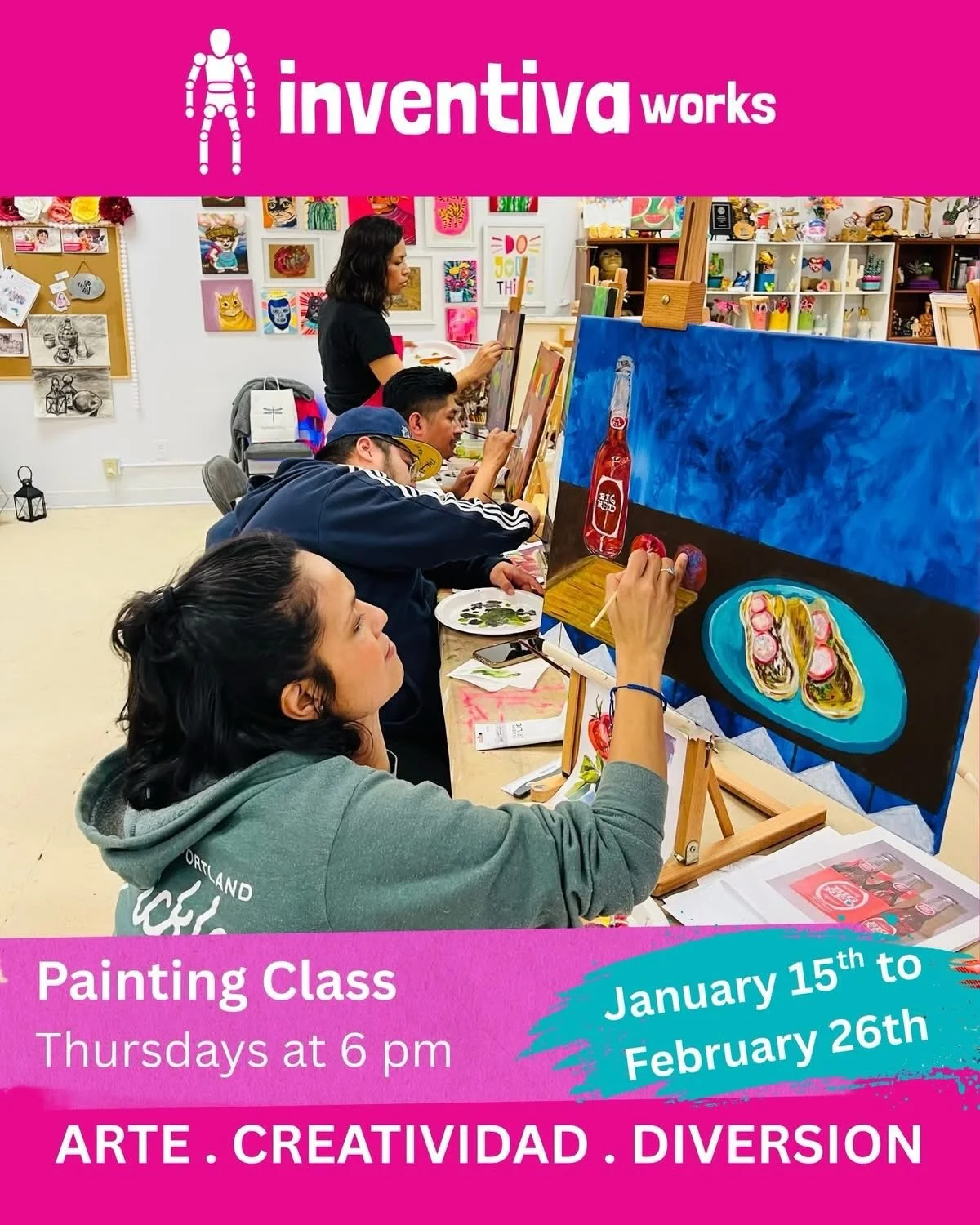 &iexcl;Ya estamos de vuelta con las clases creativas para chicos y grandes 😃! Arrancamos este jueves 15 de Enero con la clase de pintura a las 6 pm! Registrense hoy en nuestra p&aacute;gina web 🎨🖌️