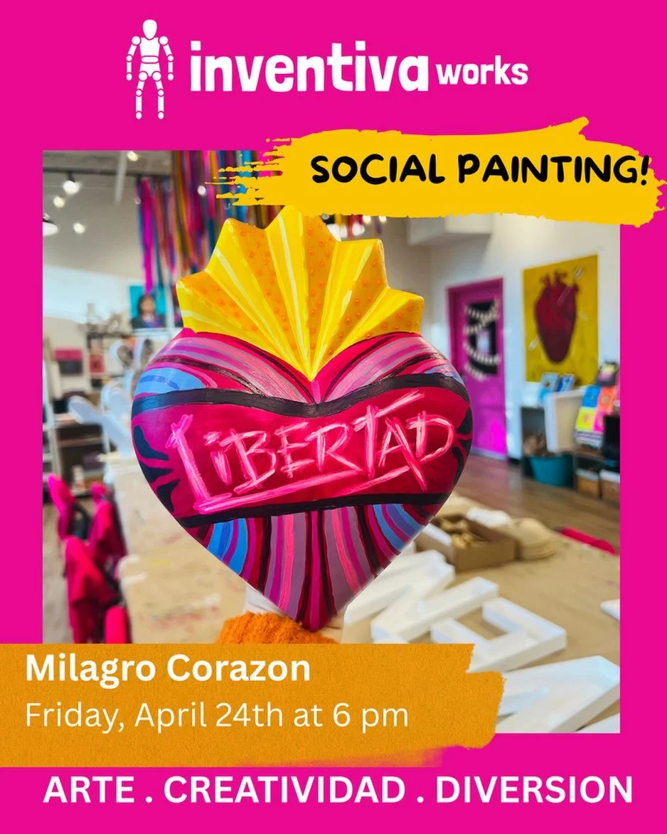 Evento de Pintura Social: Coraz&oacute;n Milagro

Invita a tus amigos, pareja o seres queridos y disfruta de una velada llena de creatividad, risas y excelente compa&ntilde;&iacute;a. En esta clase solo para adultos, la maestra Monica te guiar&aacute
