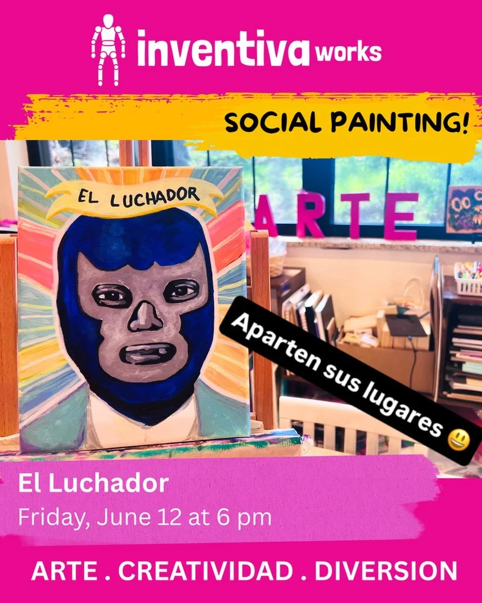 En honor al D&iacute;a del Padre estaremos pintando Luchadores en nuestro evento de Social Painting 😃🎨🖌️🍻. Regalen esta experiencia creativa o vengan a crear el regalo para el Papi del hogar!

#inventivaworks #socialpainting #luchalibremexicana #