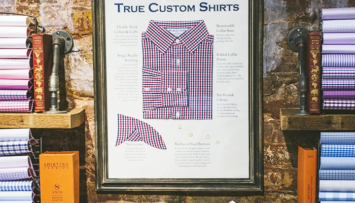 Custom Shirt display at Nicholas Joseph in Chicago