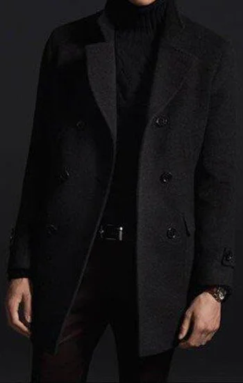 Charcoal Double Breasted Casual