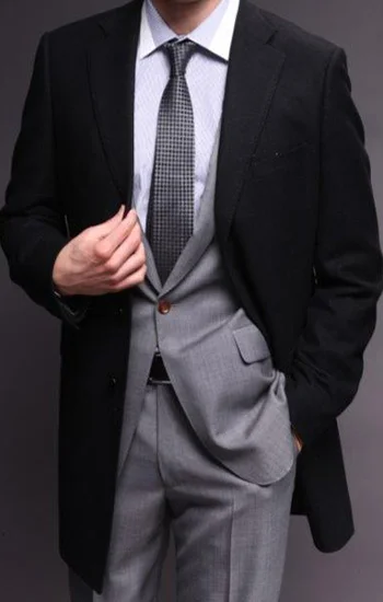 Charcoal Single Breasted Three Button