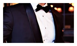 TUXEDO PACKAGE 1 Custom Tuxedo, 1 Egyptian Cotton Tuxedo Shirt, Silk Tie, and Pocket Square. (add vest +$212) Regular Price $1441 Savings ($216) Package Price $1225
