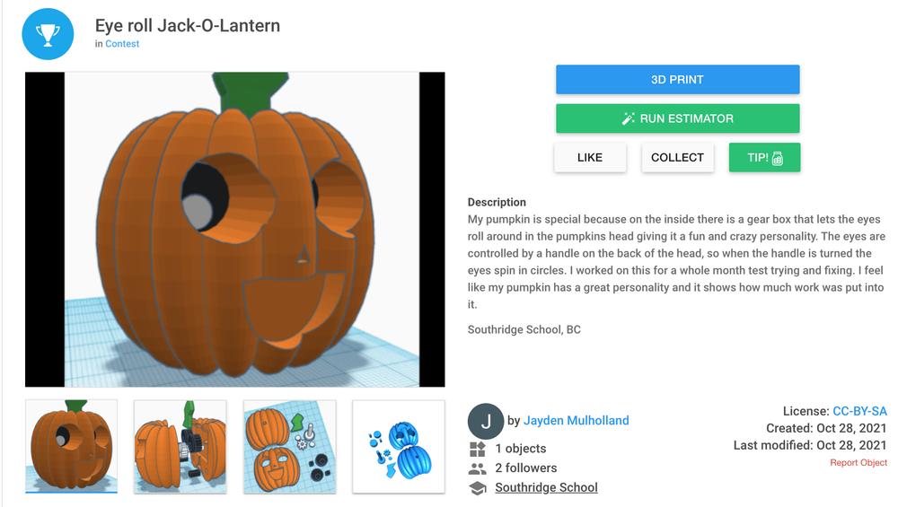 Jack-o-Lantern October Contest