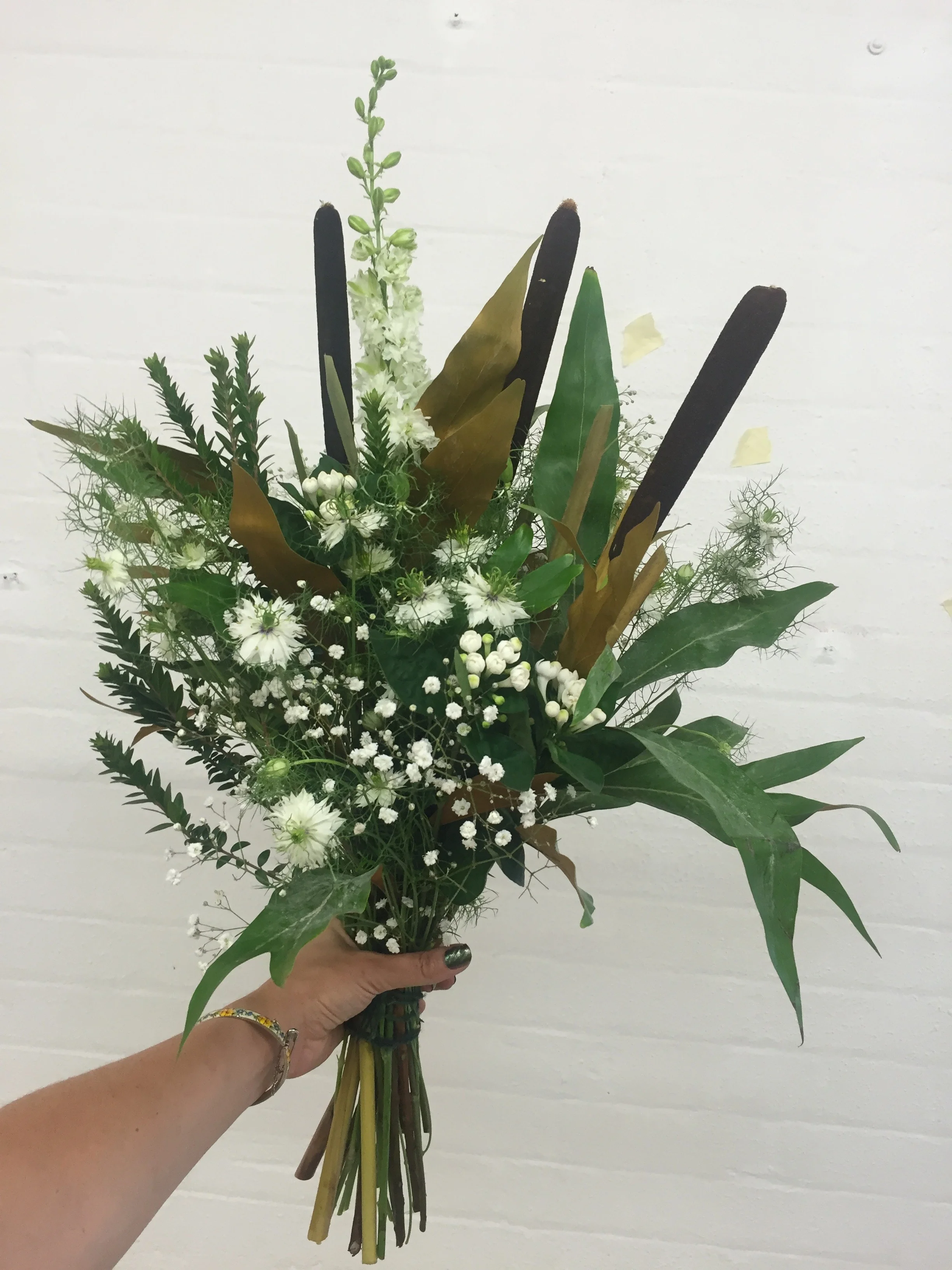 Interrobang Bouquet, June 2016 is based on the Interrobang symbol (!?) a novel form of punctuation being taught to under 5’s used to denote an excitable or rhetorical question.