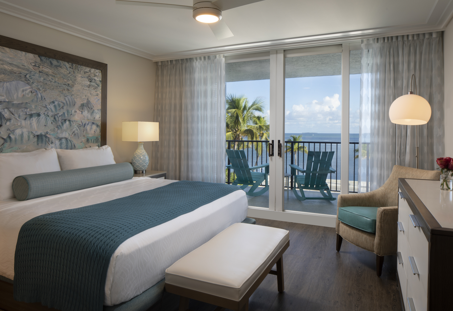 The Laureate Key West king guest room with balcony ocean view