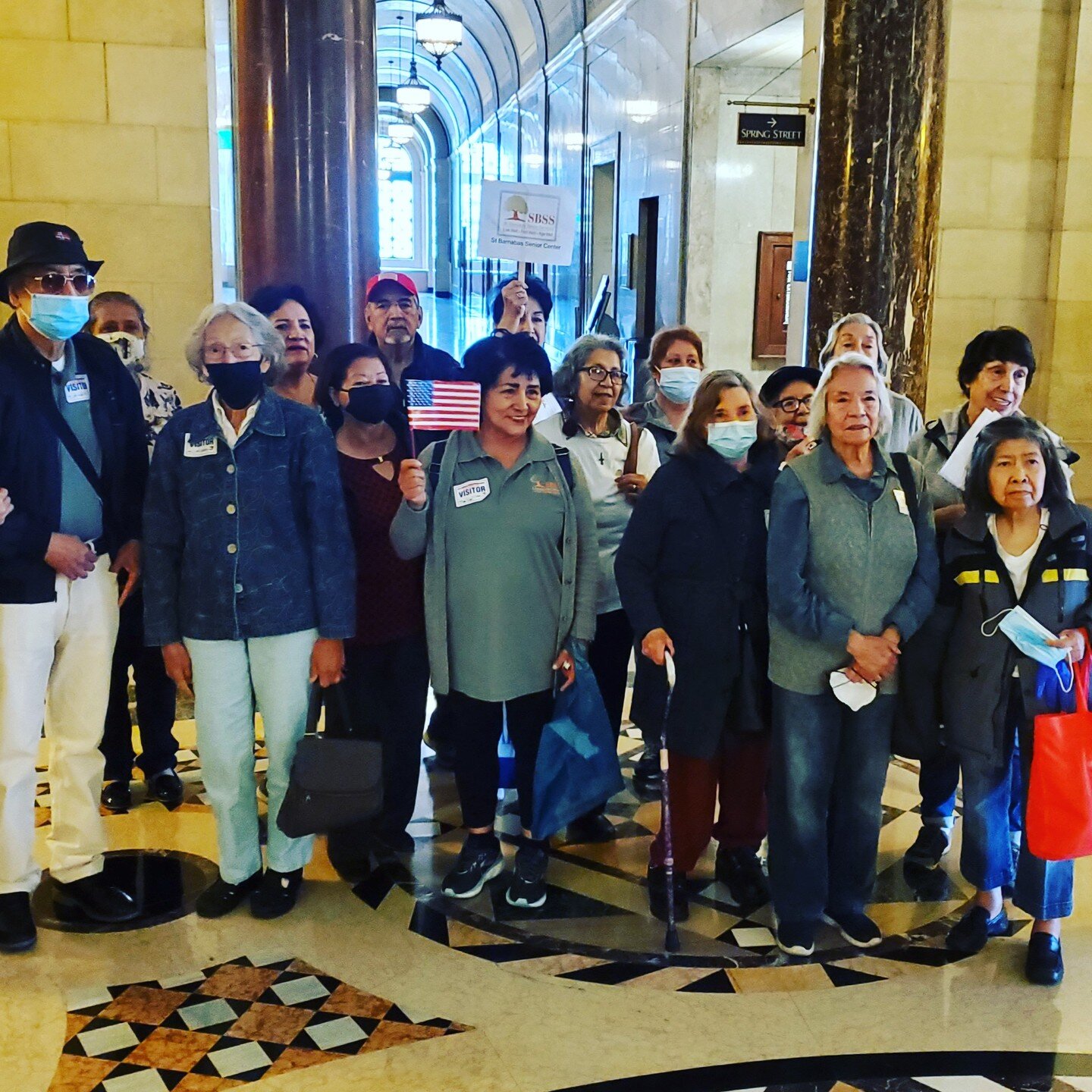 We provided public comment in regards to the budget to encourage the mayor and the city council to increase funding for programs for older adults.&nbsp;
Our members also took a tour of the City Hall rooftop and experienced a magnificent view of Los A