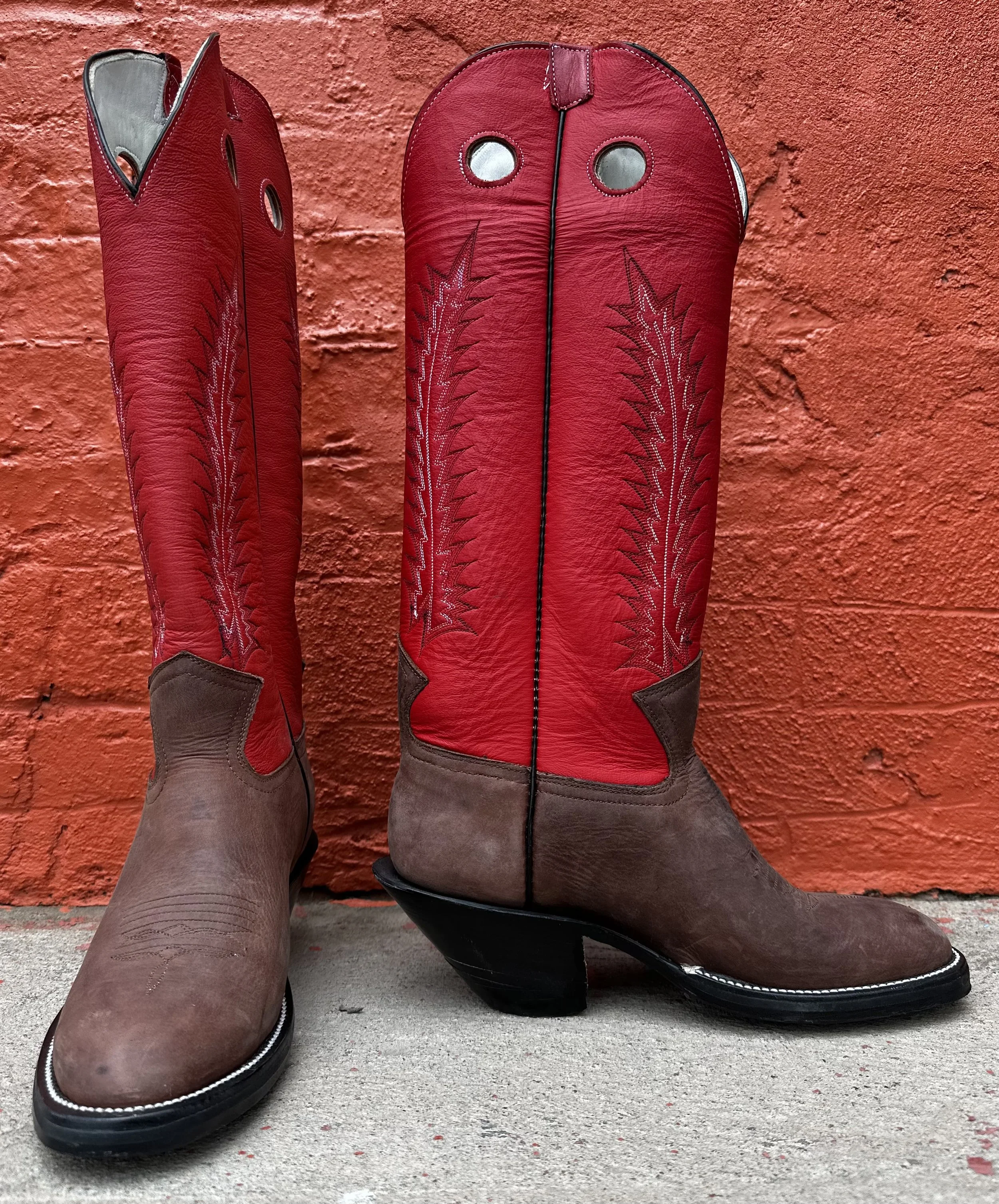 Jose Sanchez Boots, Men's Size 8.5D Brown Mulehide Buckaroo Working