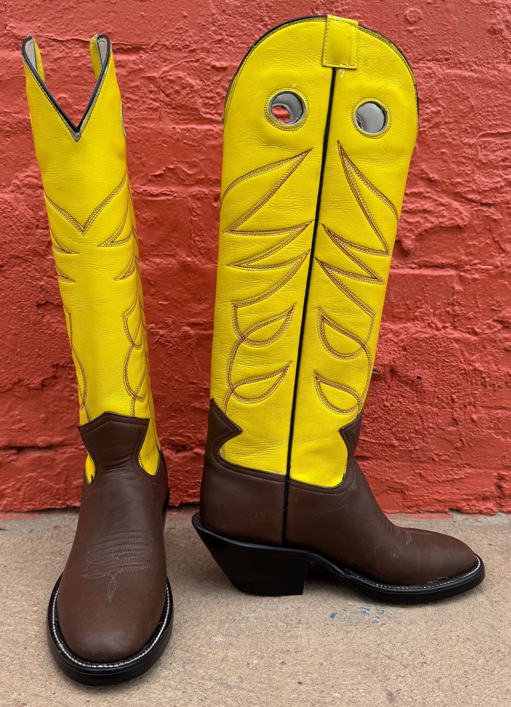 Jose Sanchez Boots, 7D Men's Buckaroo Brown Mulehide Working