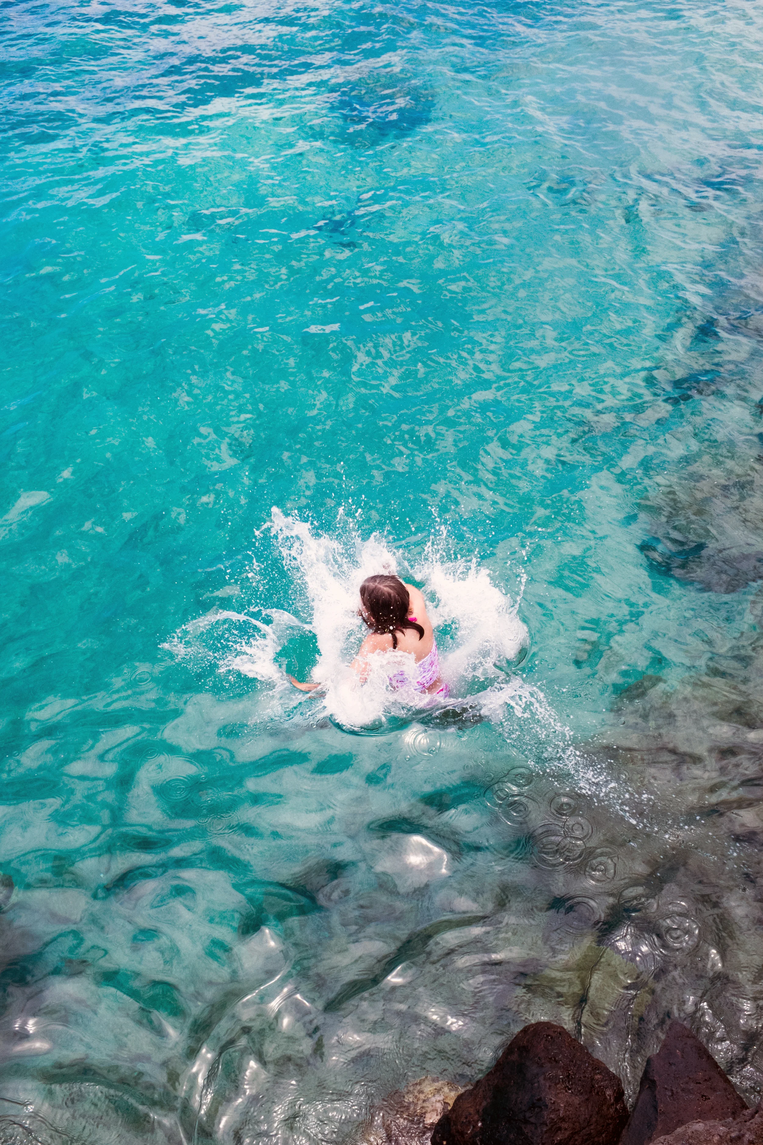 She was jumping off the rocks no problem