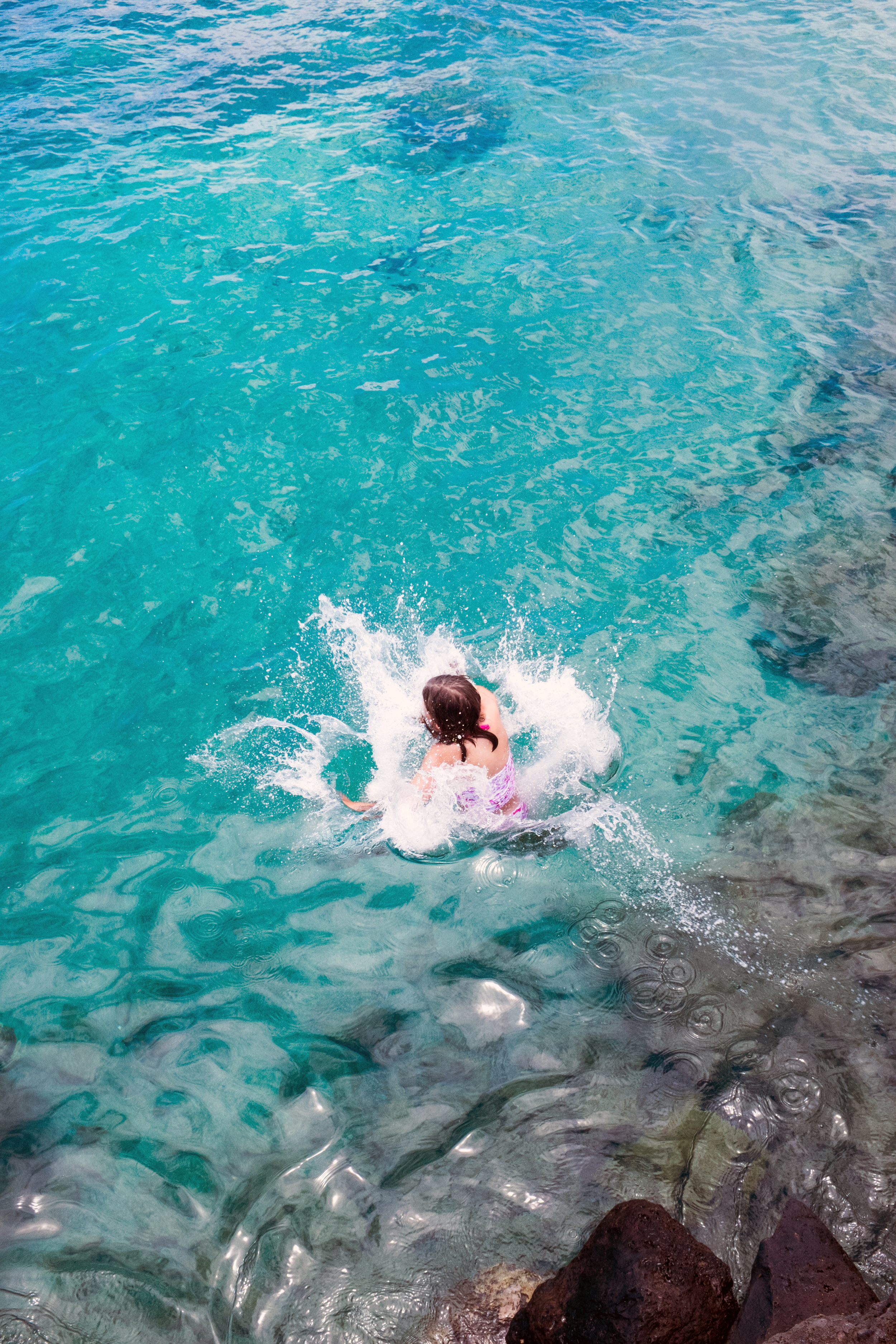 She was jumping off the rocks no problem
