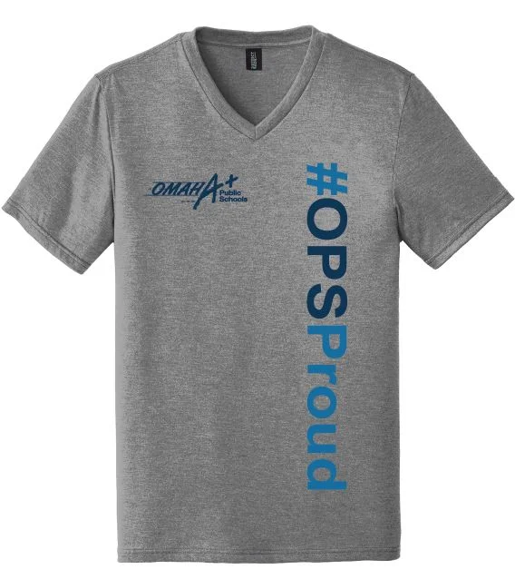Women's V-Neck T-Shirt Gray #OPSProud Design 1b