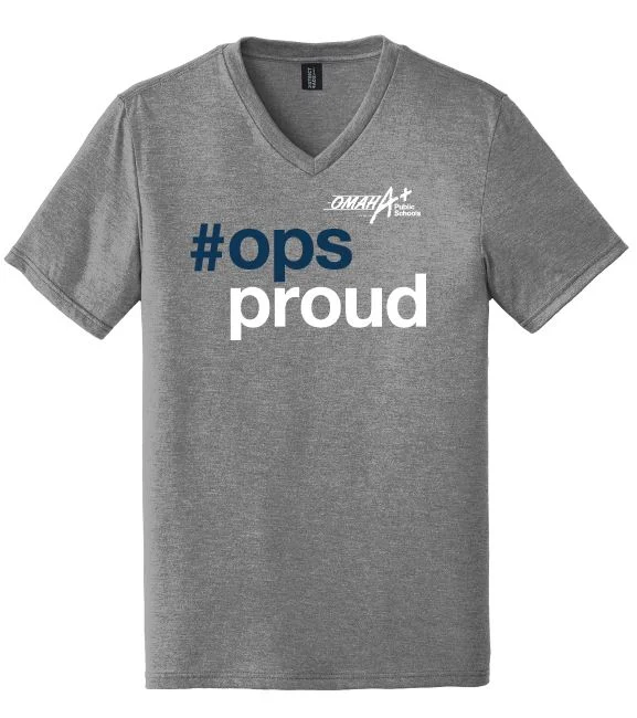Women's V-Neck T-Shirt Gray #OPSProud Design 2b