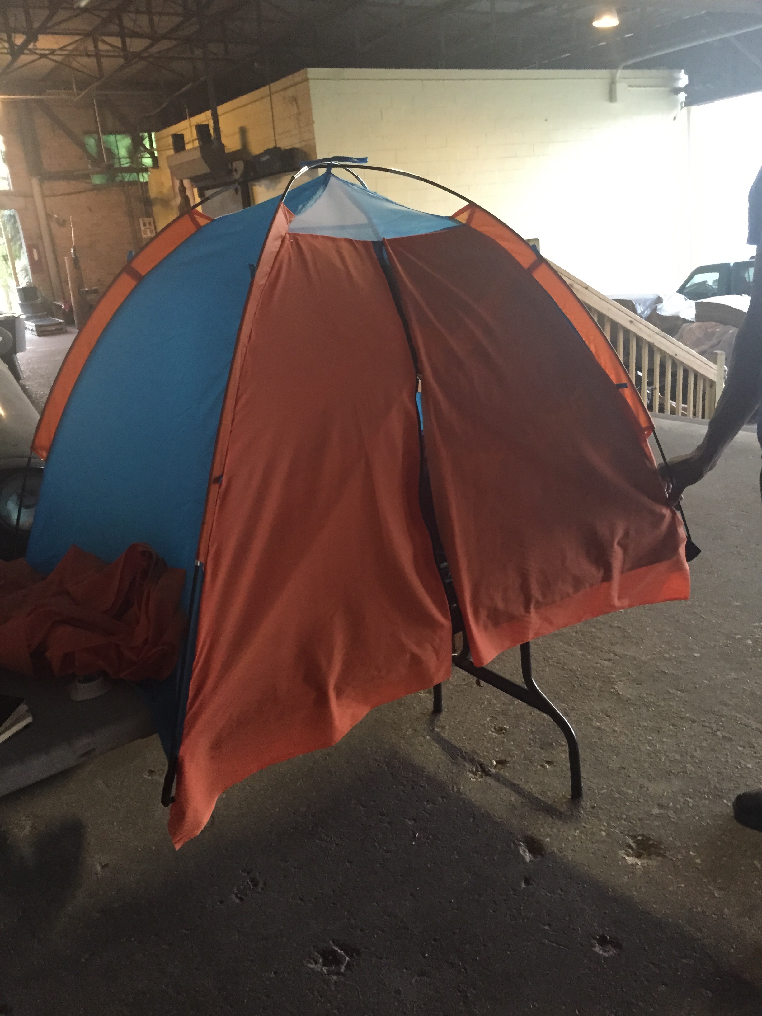 I covered the front of a kid's tent.