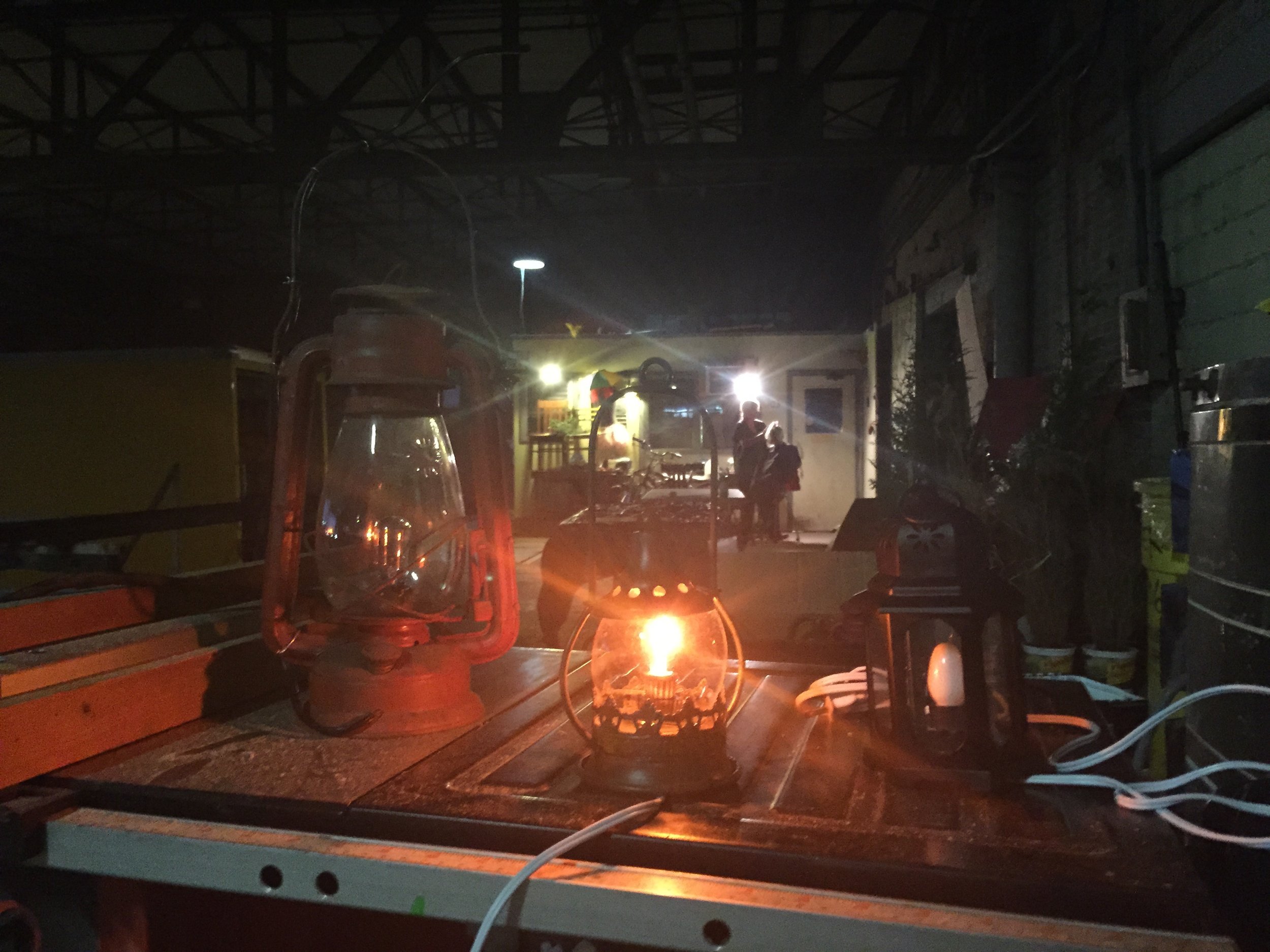 Tiny lanterns we wired for light.