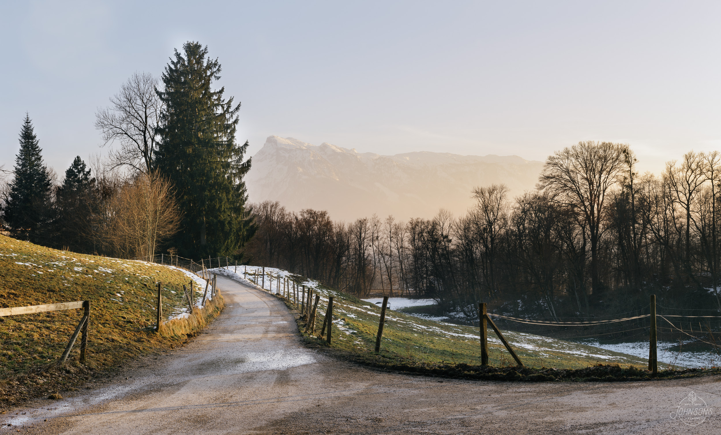  Sony a7rii |&nbsp;55mm 1.8 |&nbsp;f14 |&nbsp;1/13 sec |&nbsp;ISO 50 |&nbsp;5 image stitched panorama     This location is about a 10 minute walk West of the Museum Der Moderne Salzburg. I am a bit bummed because the composition is so great but the t