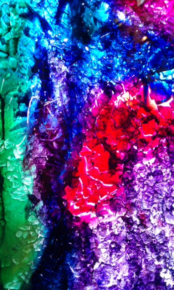From Howard's email, "Except the shards weren't made of glass, but light. Shards of light, like bolts of lightning shooting forth from the throne room into your heart, into your mind, into your atmosphere." I painted this sea of glass/salt and light series around 2009 To the best of my knowledge, Howard had never seen any of them. 