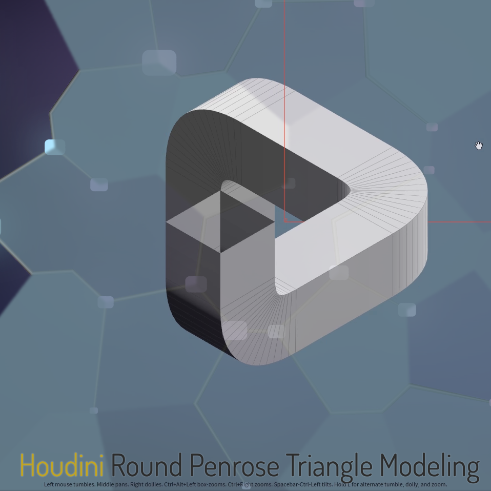 Houdini | Penrose triangle | Modeling and render elements