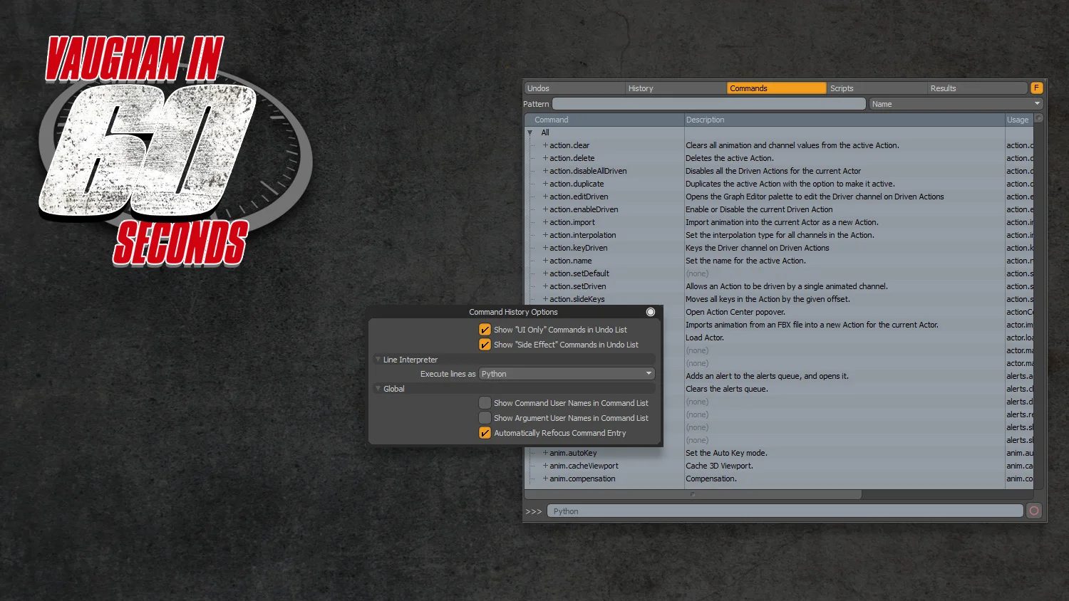 MODO | Command History: Line Interpreter