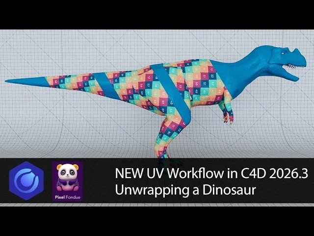 C4D's New UV Workflow | Unwrapping a Dino