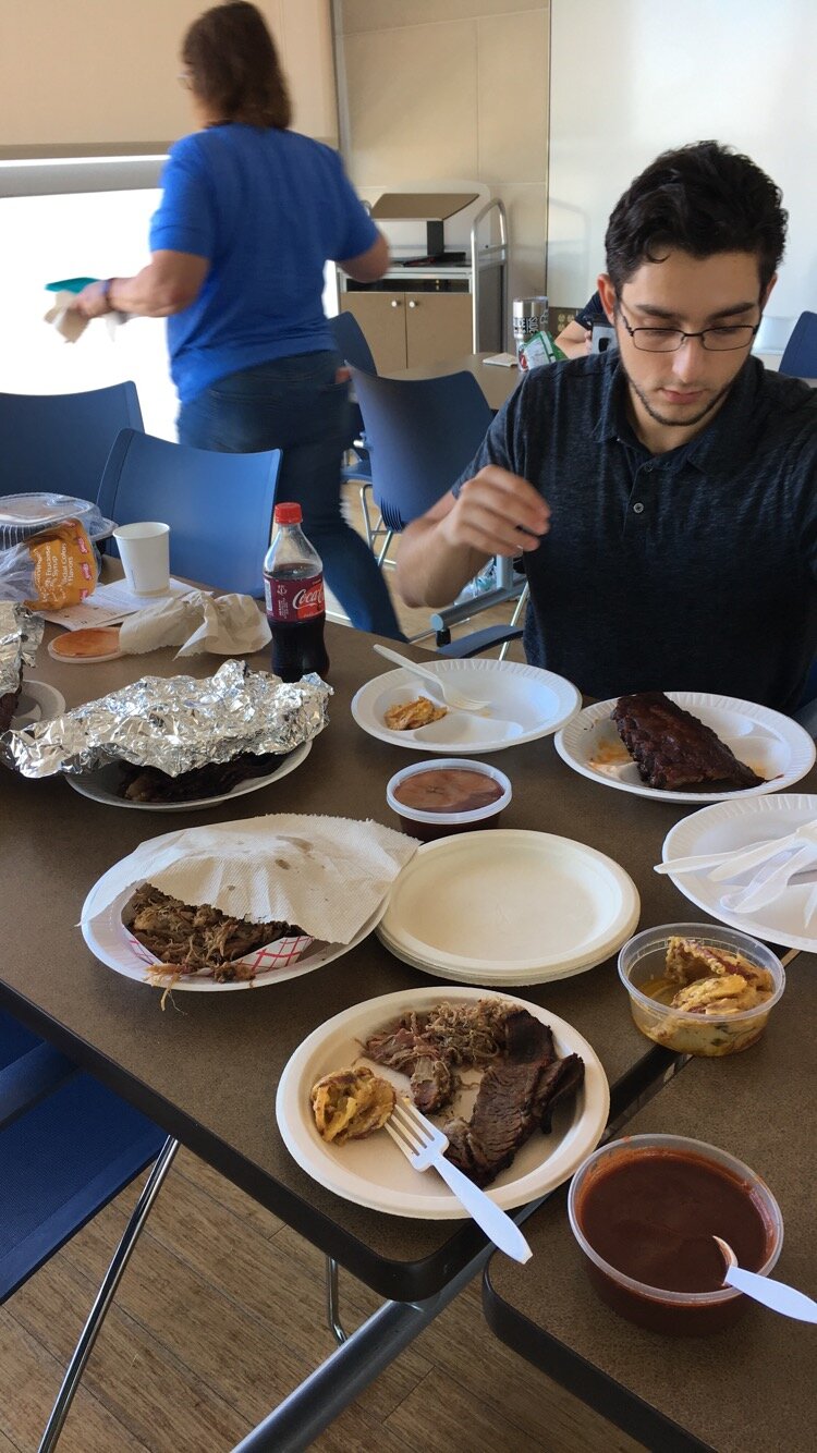 Michael brought BBQ all the way from KC!