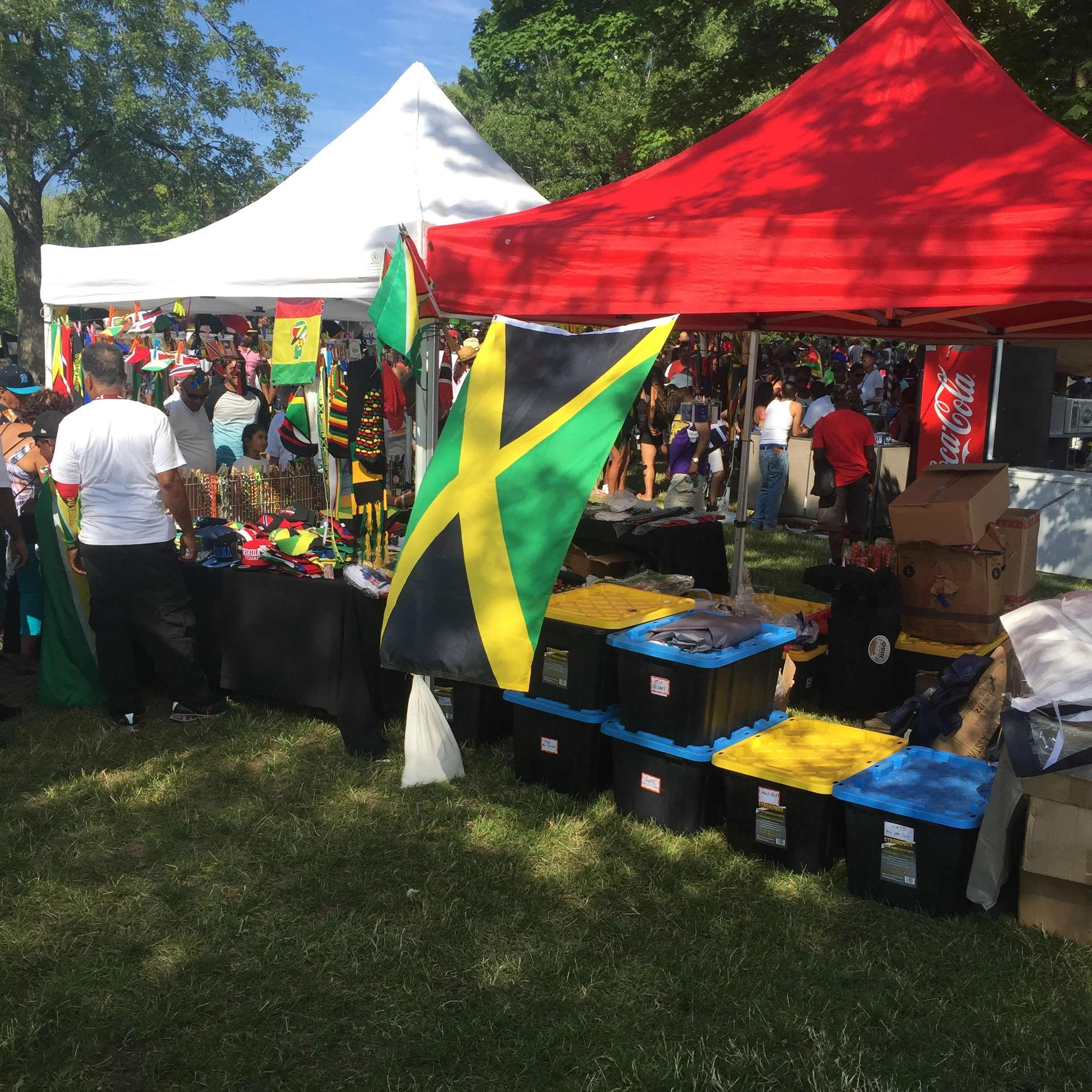 Variety of vendors with products for sale. #JamaicaRepresent
