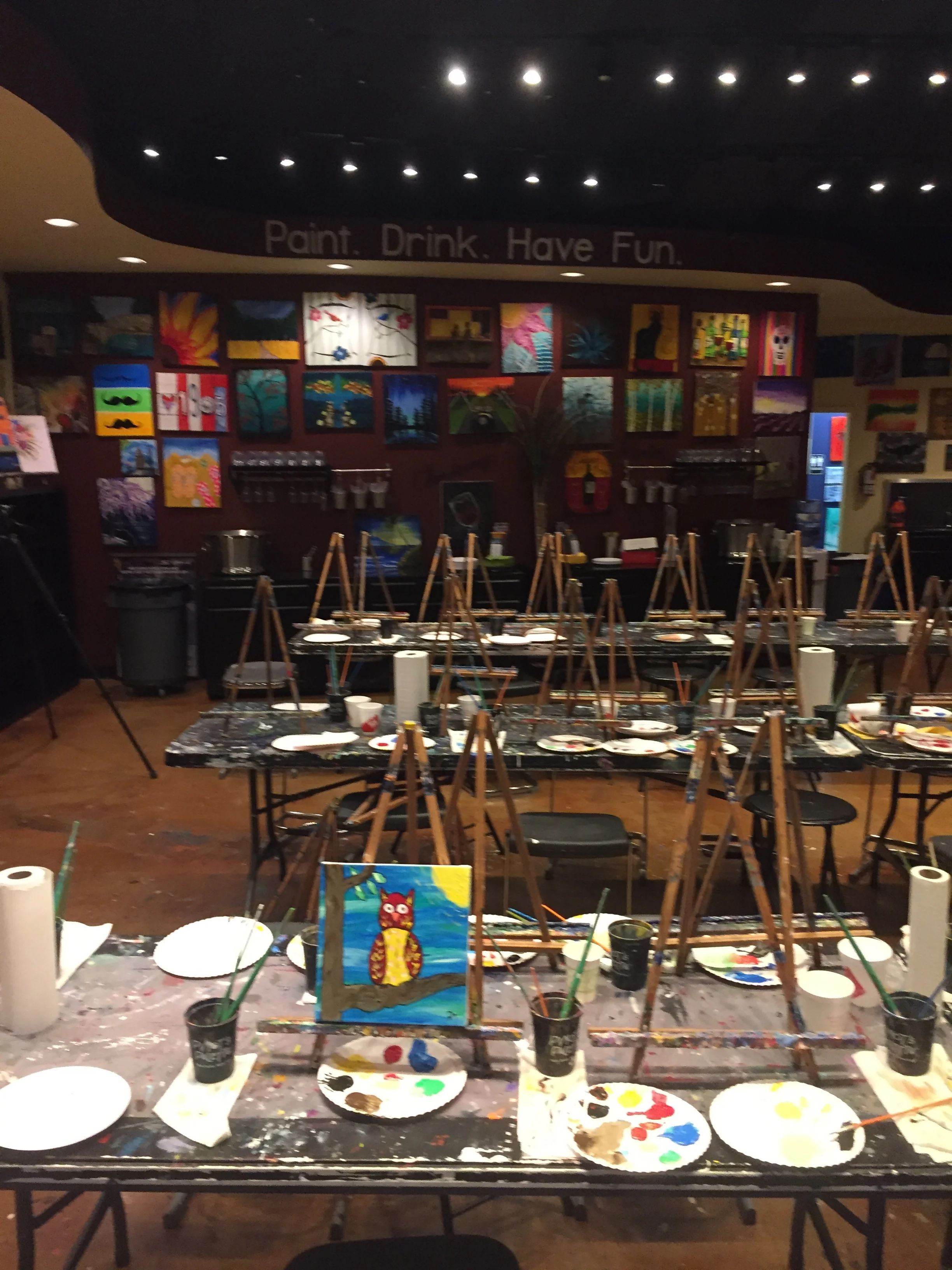 The aftermath, all the work stations minus our final products which we all took home!