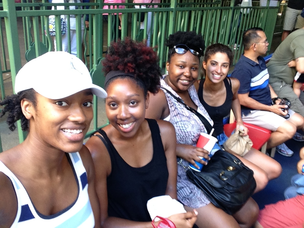 Enjoying our boat ride on the river walk, as we are slowly melting away from all the heat!