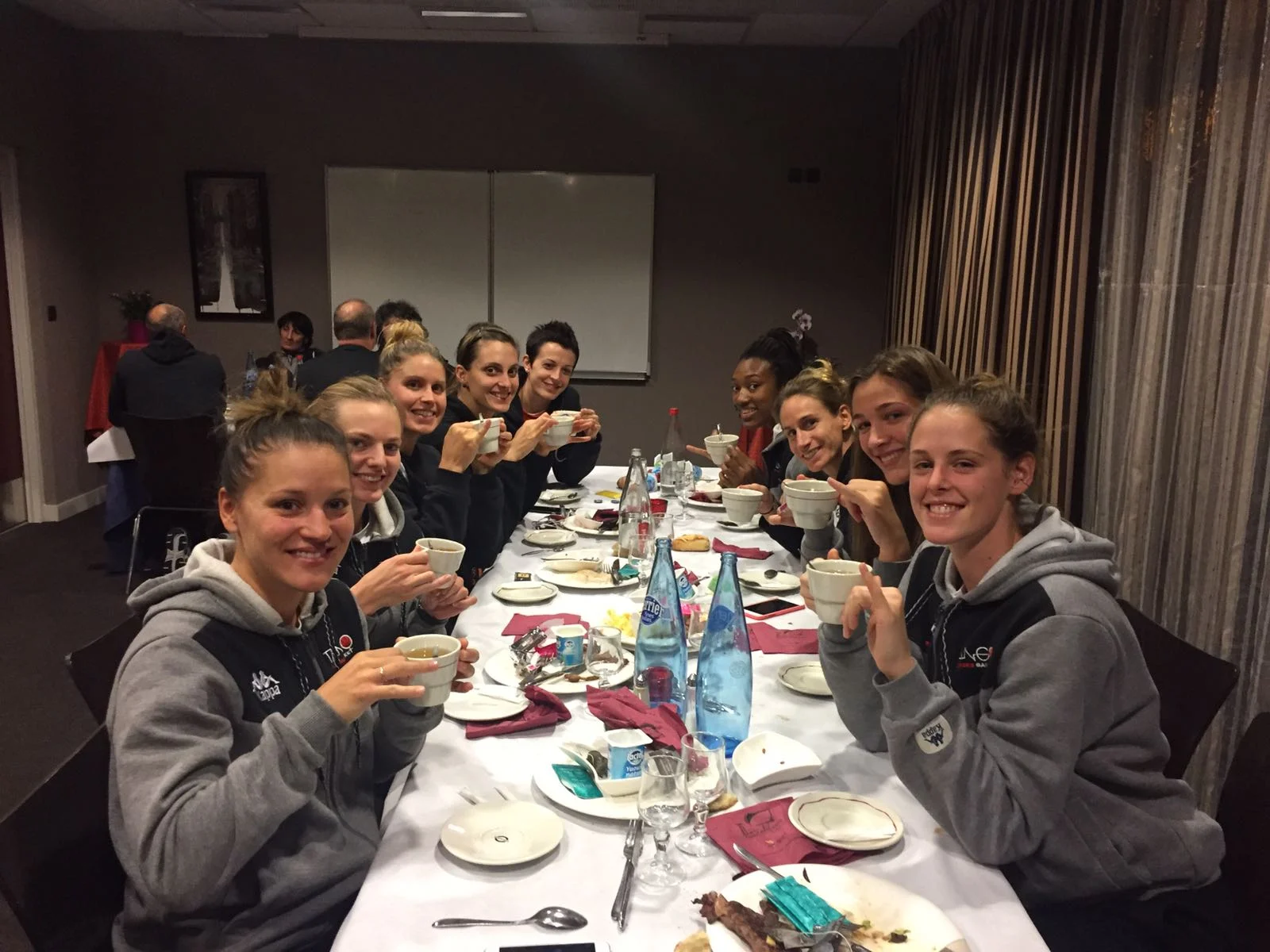 Tea time with my teammates!