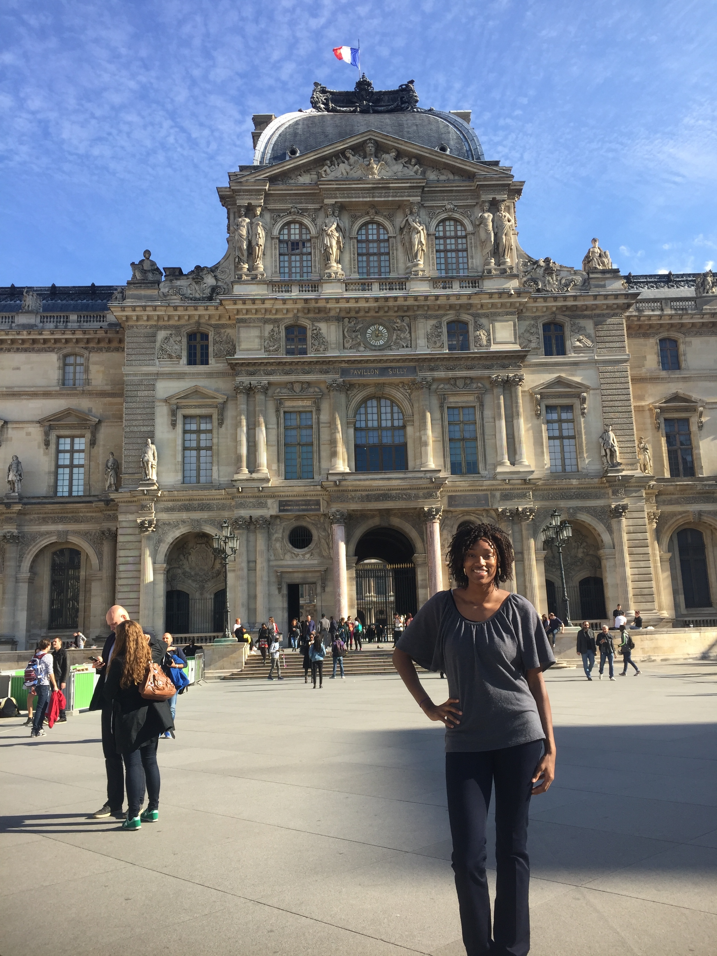 Rocking the Talltique wide leg dark wash denim jeans.